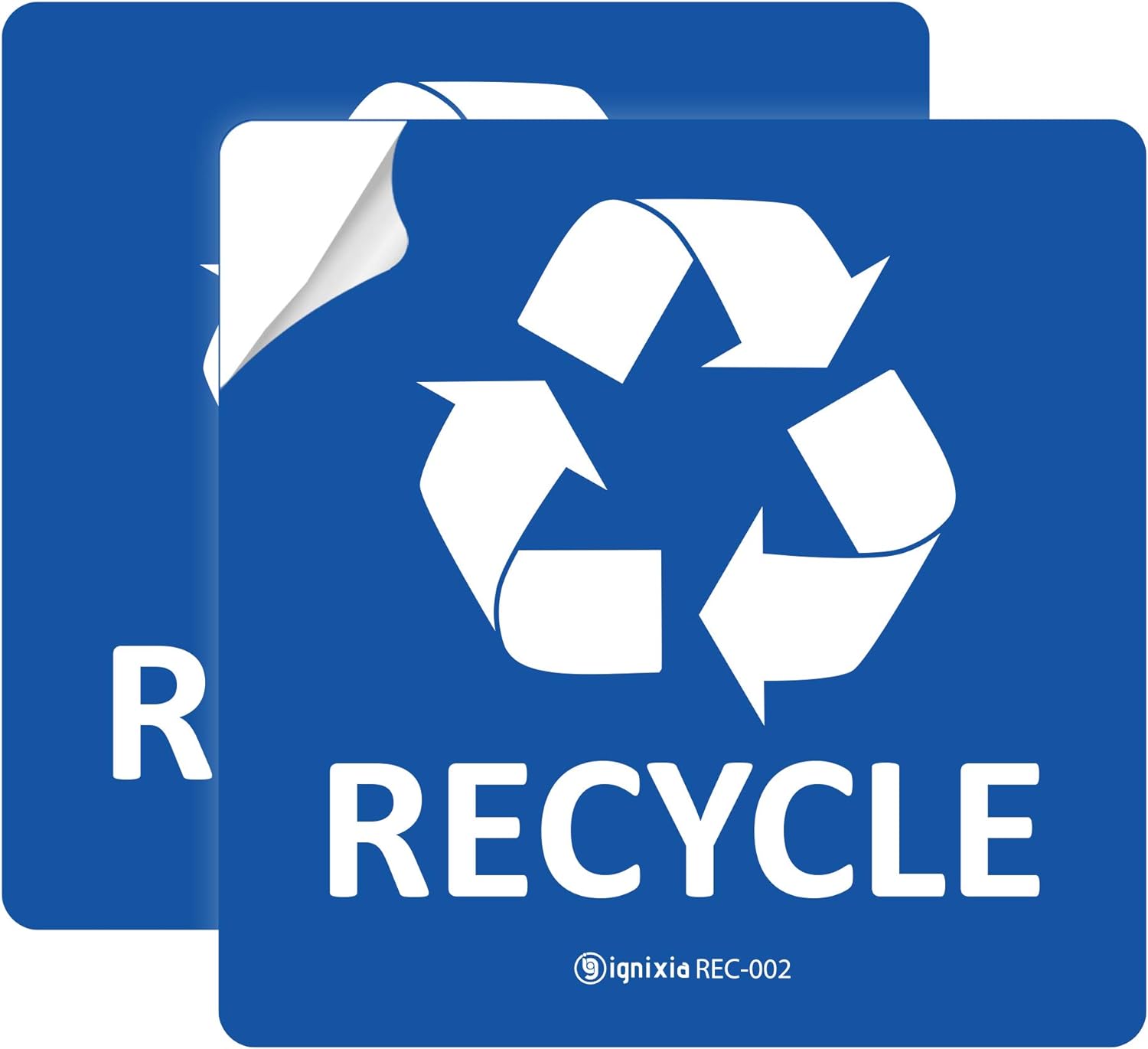 Recycling Stickers Recycle and Trash Sticker for Trash can with over lamination Recycle and Trash Sign Decals self Adhesive 5 X 5 Inches Square Recycle Label Pack of 04 Black & Green IGNIXIA 