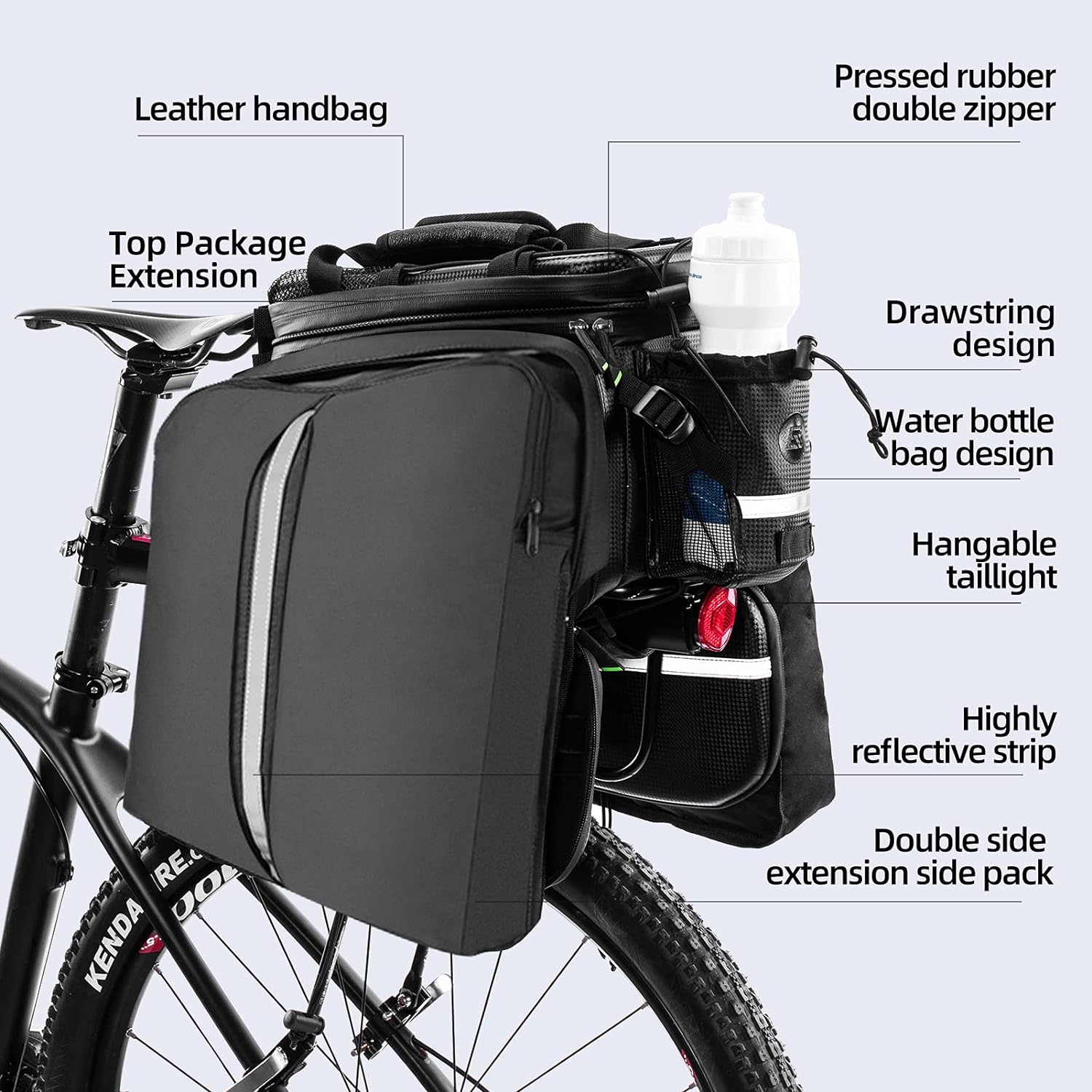 ROCKBROS Bike Trunk Bag Bike Luggage Bag Pannier Bicycle Rack Rear Carrier Bag 