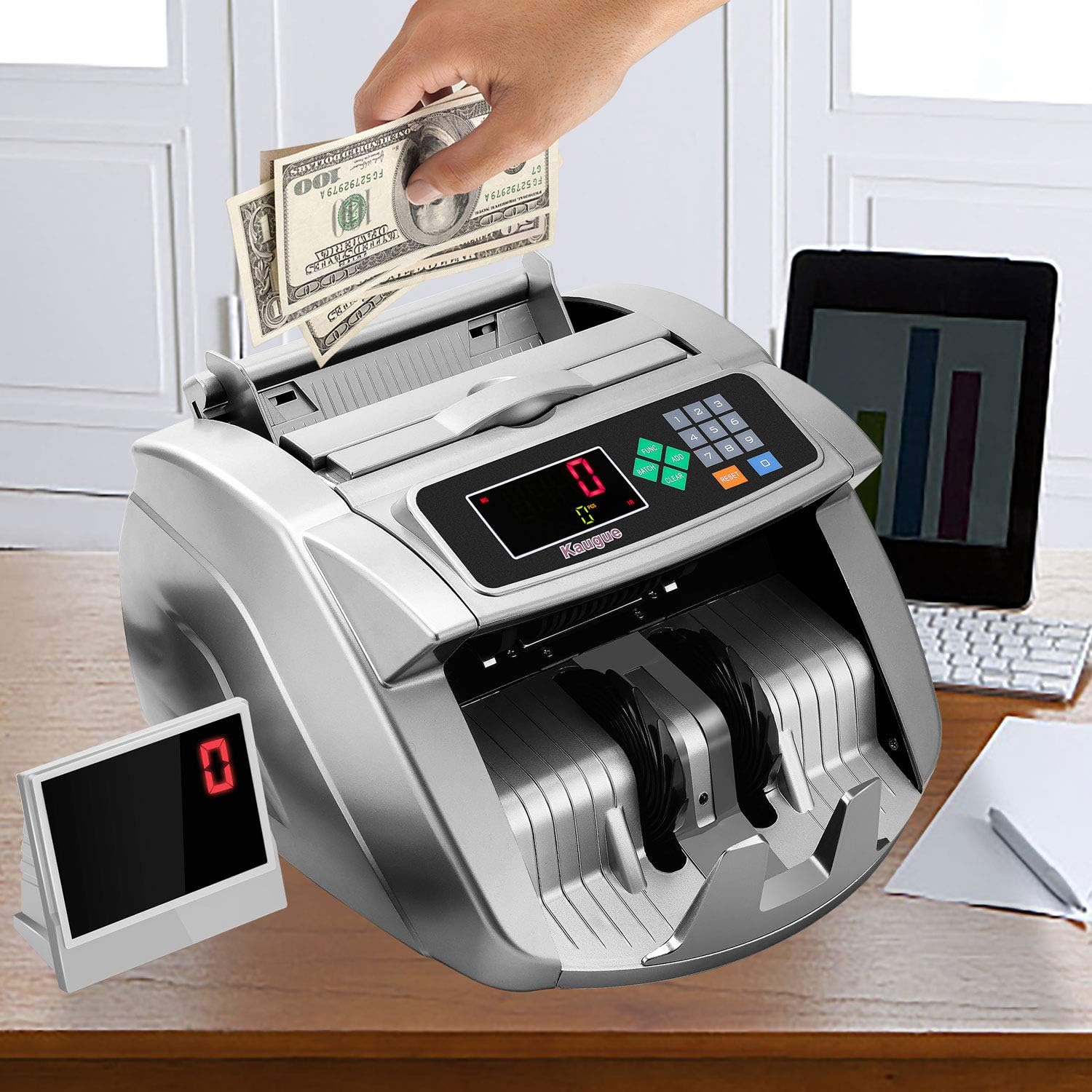 Standard Business Grade Bill Cash Counter Machine -Doesnt Count Value of Bills Kaegue Counterfeit Bill Money Detector Machine Money Counter Machine with UV/MG/IR/MT