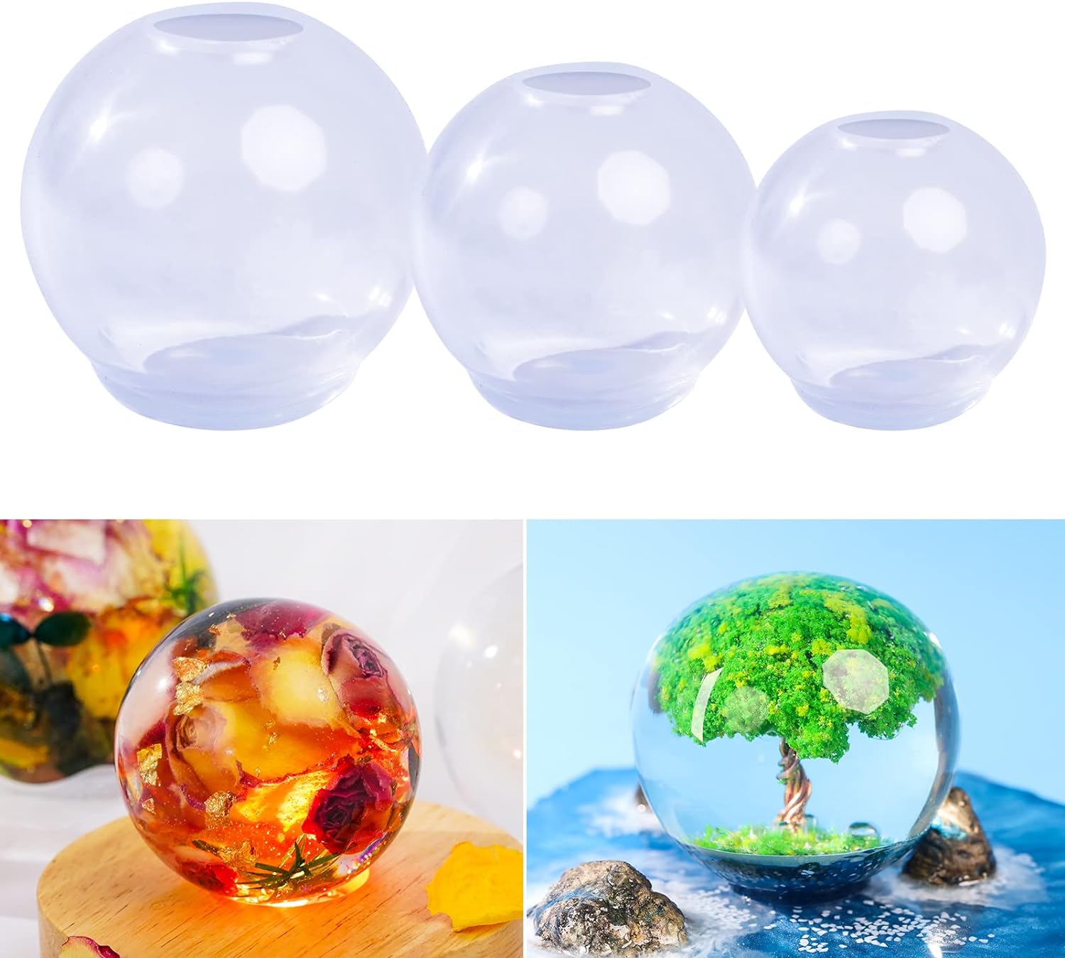 Clear Round Ball Resin Silicone Mould DIY Craft Moulds Making Supply Silicone