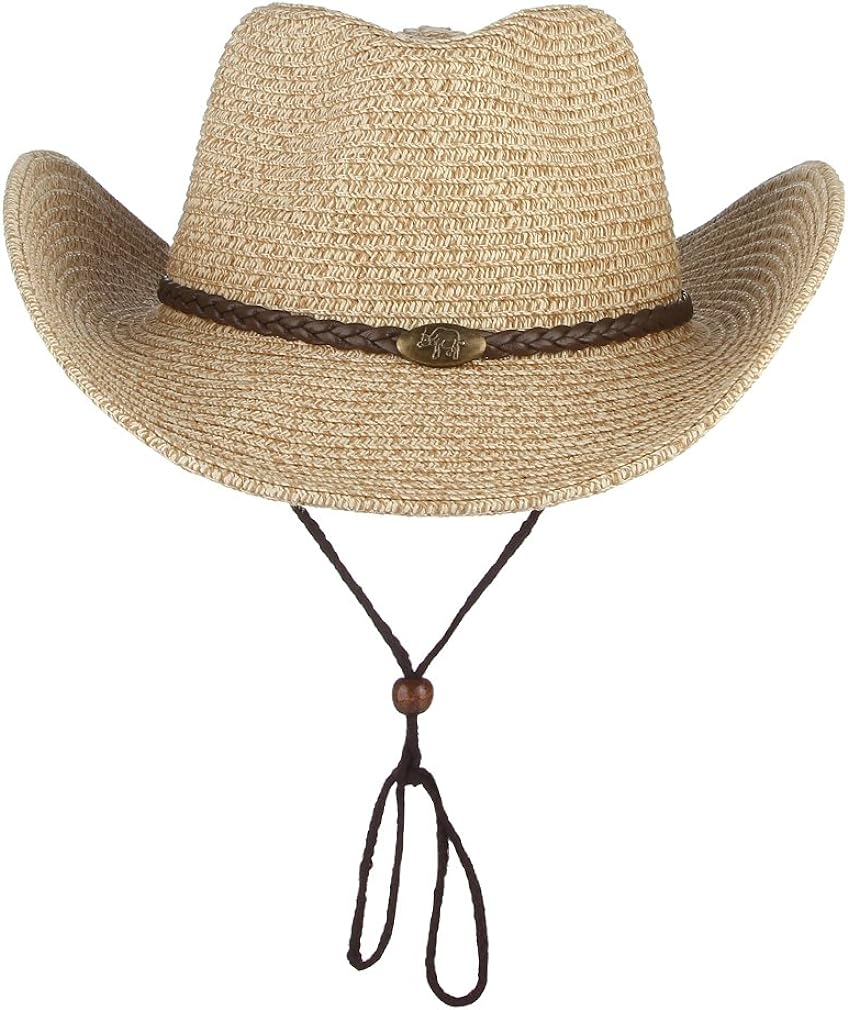 EOZY Cowboy Hat for Men Women Classic Roll Up Brim Fedora Cowgirl Hat Western Cowboy Hat with Belt