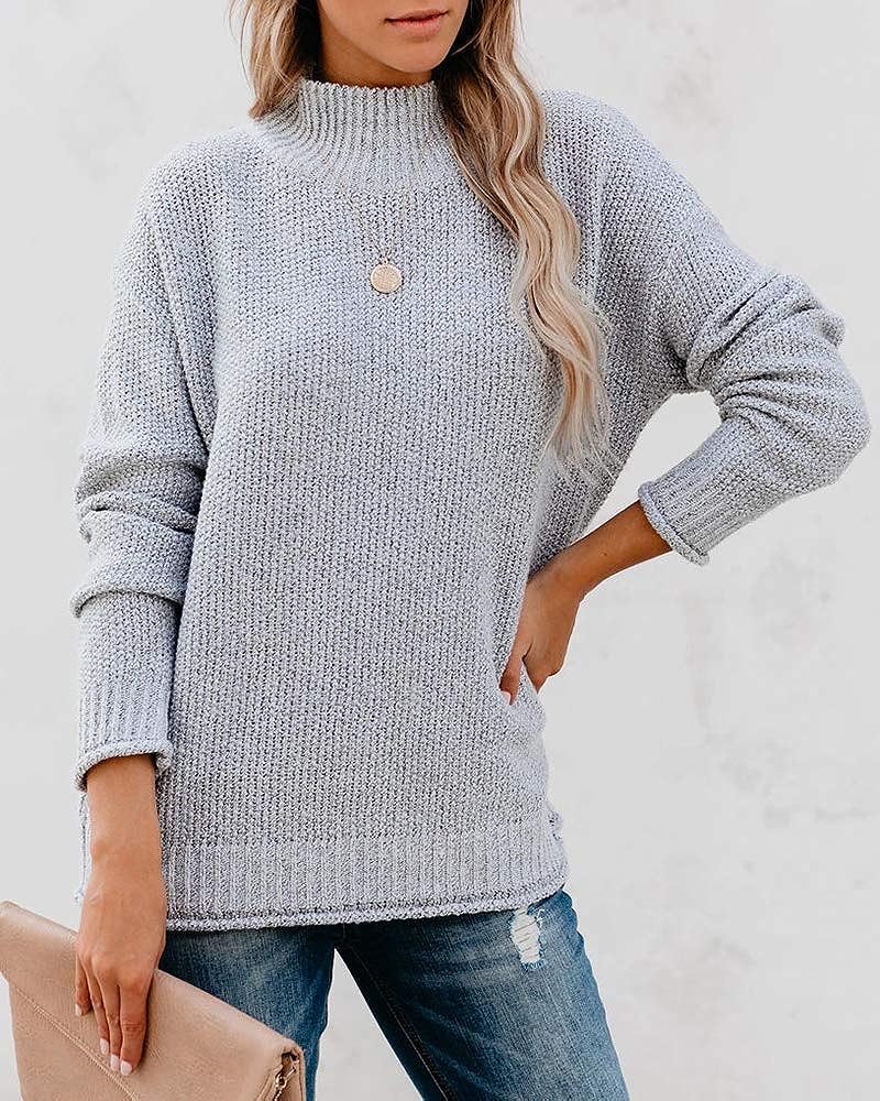 Lveberw Womens Winter Sweater Casual Turtleneck Long Sleeve Knitted Jumper Pullover
