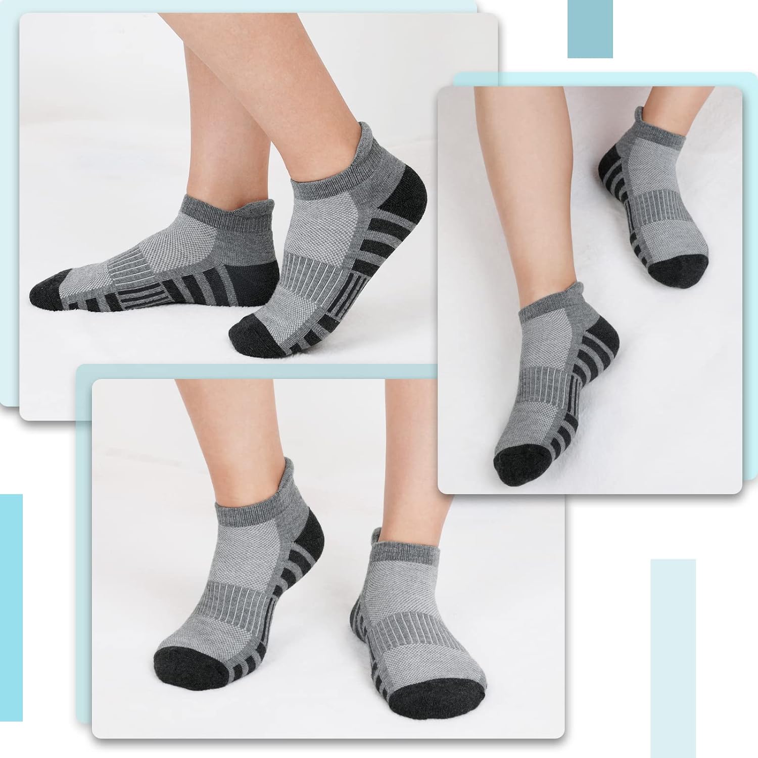 Mens Ankle Athletic Running Socks Sports Performance Best Comfort Cushioned Tab Socks 