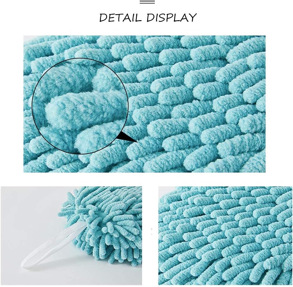 2 Kitchen Dish Towels With Crochet Tops Waves Blue Orange Green Microfiber