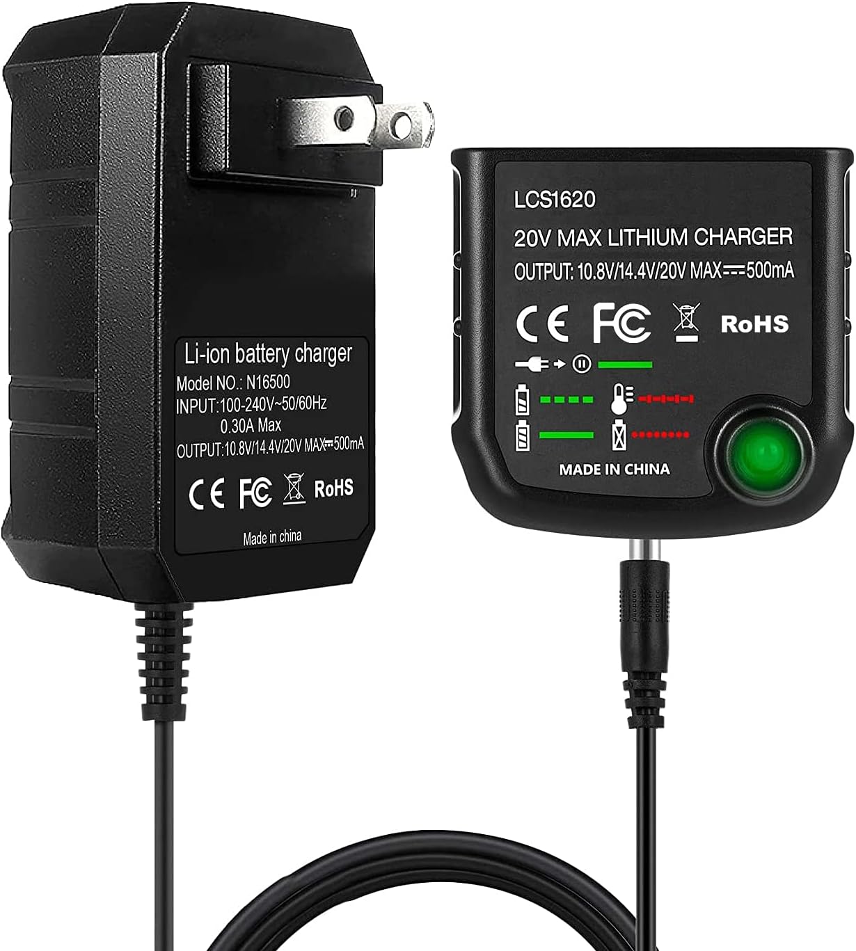 20V Lithium Battery Charger LCS1620 for Black&Decker LBX20 LBXR20 LBX4020 LB20 