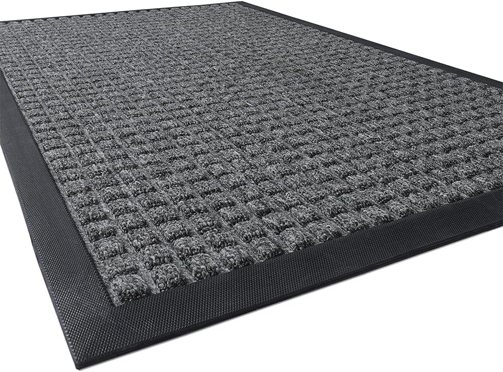 Indoor Outdoor Rug Entryway Mats for Shoe Scraper Ideal for Inside Outside Home High Traffic Area Sierra Concepts Front Door Mat Welcome Mats 2-Pack Steel Gray 30 Inch x 17 Inch