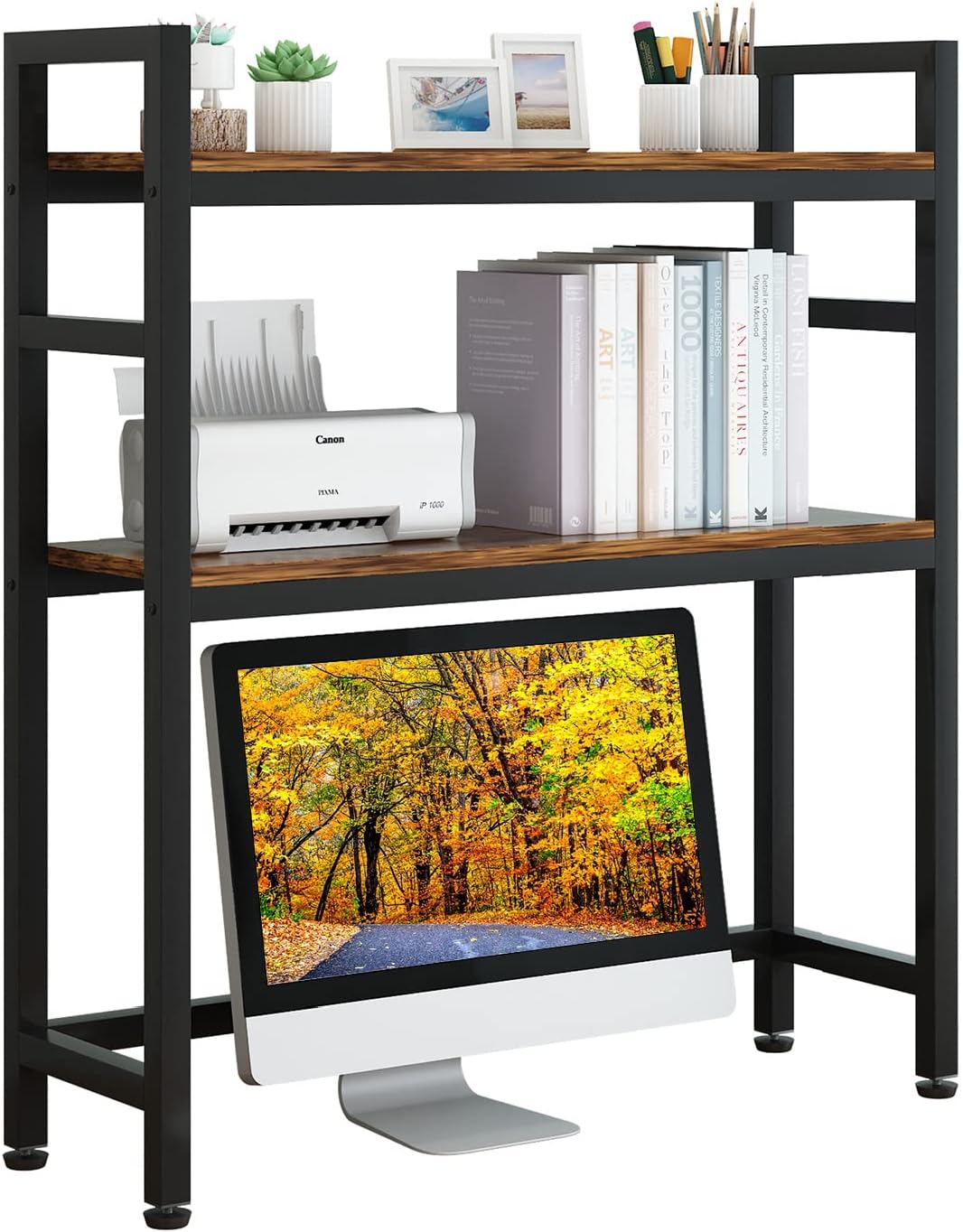 Fitueyes Multipurpose Desk Storage Organizer Adjustable Display Shelf Bookshelf 