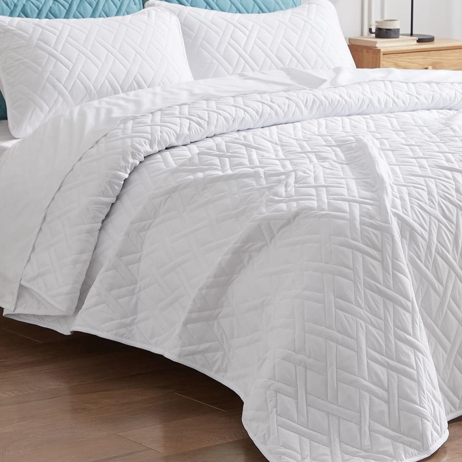 Black Full/Queen Soft Microfiber Lightweight Comforter Quilt Set for All Season VEEYOO Bedspread Coverlet Set 3 Pieces