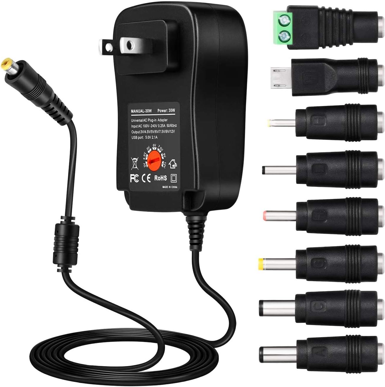 3V 4.5V 5V 6V 7.5V 9V/12V AC To DC Adjustable Multi-voltage Powers Adapter New 