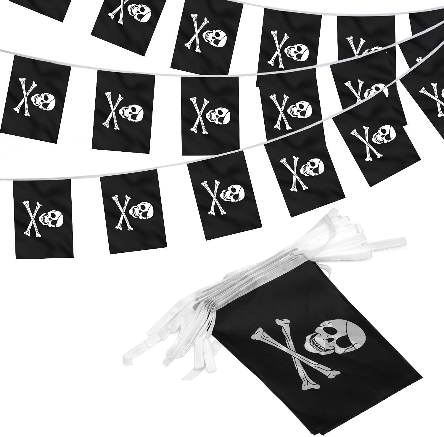JOLLY ROGERS SKULL BANDANA PIRATE 4 X 6 Inch Mini Stick FLAGS With 10 Inch Pole 