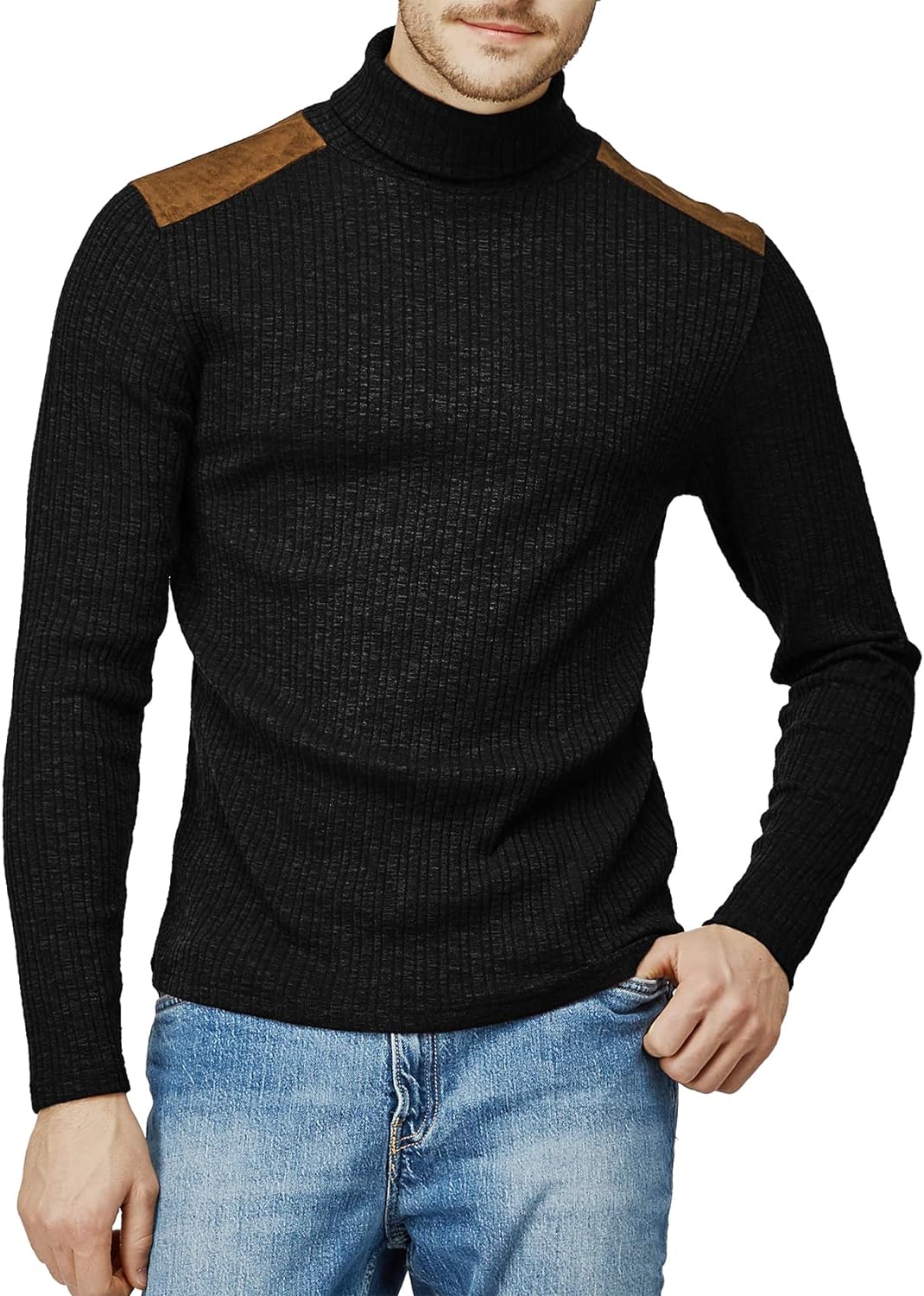H2H Mens Slim Fit Turtleneck Pullover Sweaters Basic Tops Knitted Thermal 