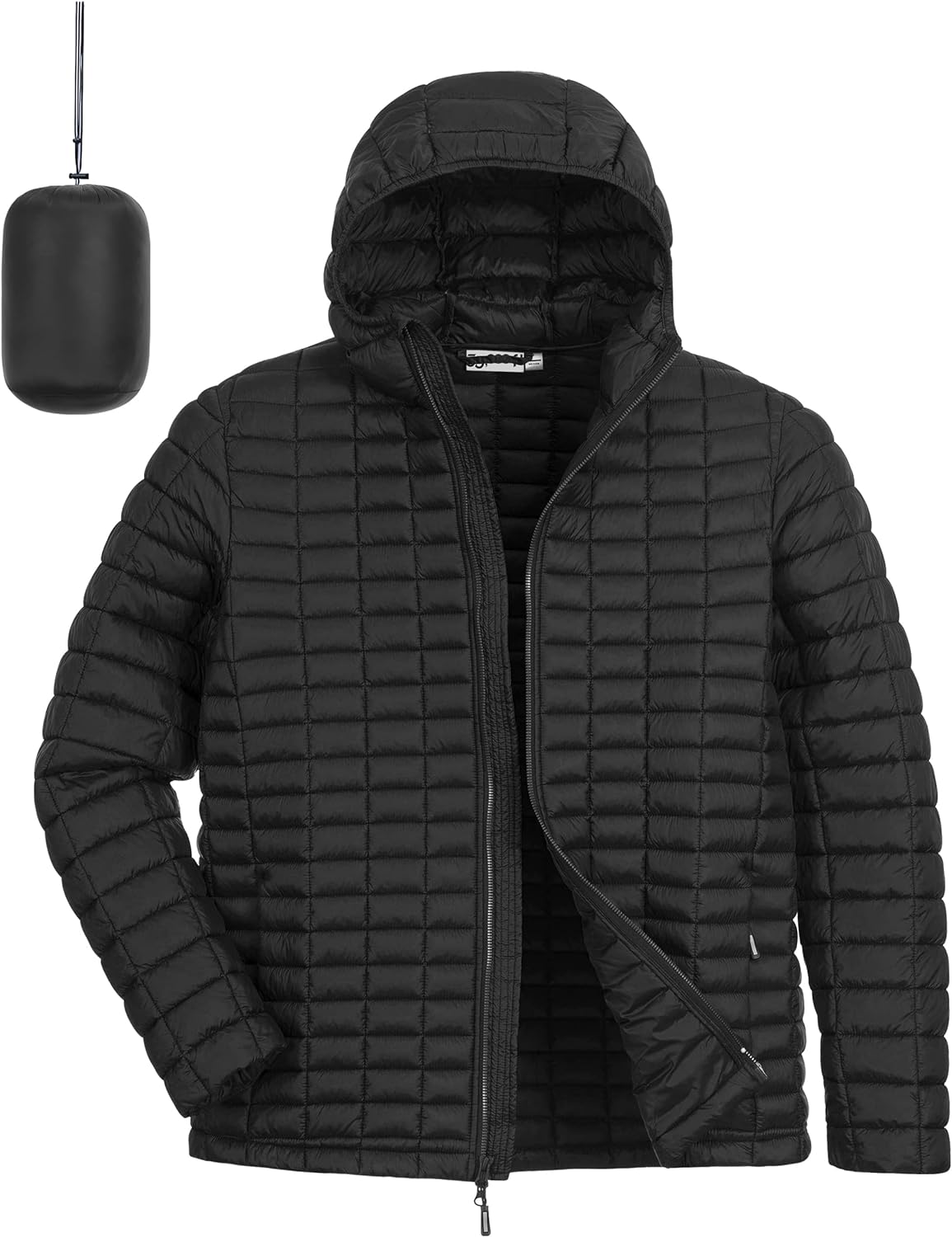 Generic Mens Winter Fashion Front-Zip Thick Quilted Hoodies Warm Down Jacket Coat