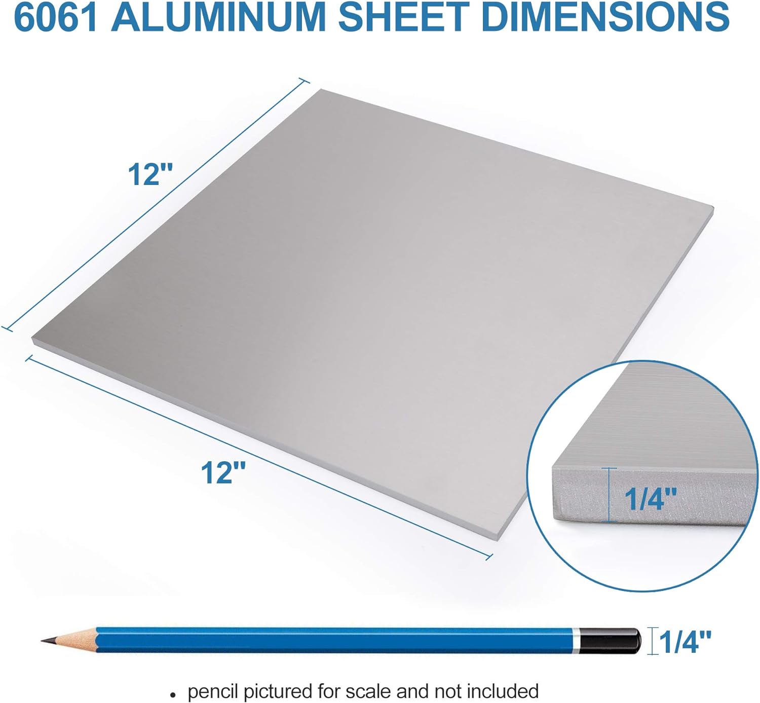 1/4 x 6 x 18 long AL Aluminum Flat Bar Sheet Plate 6061 Mill Finish