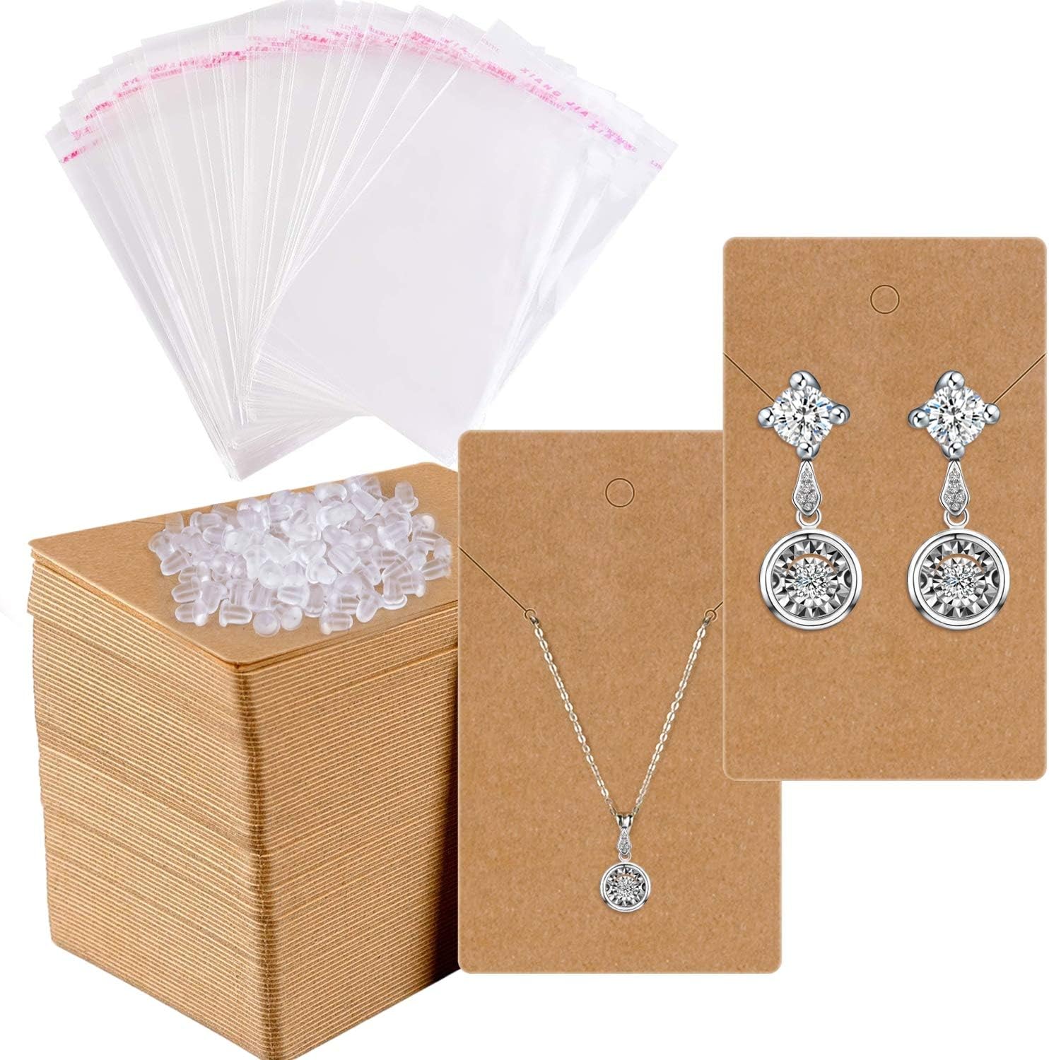 Earring Card Details about   Whaline 200 Set Earring Display Card with 200 Pcs Self-Seal Bags 