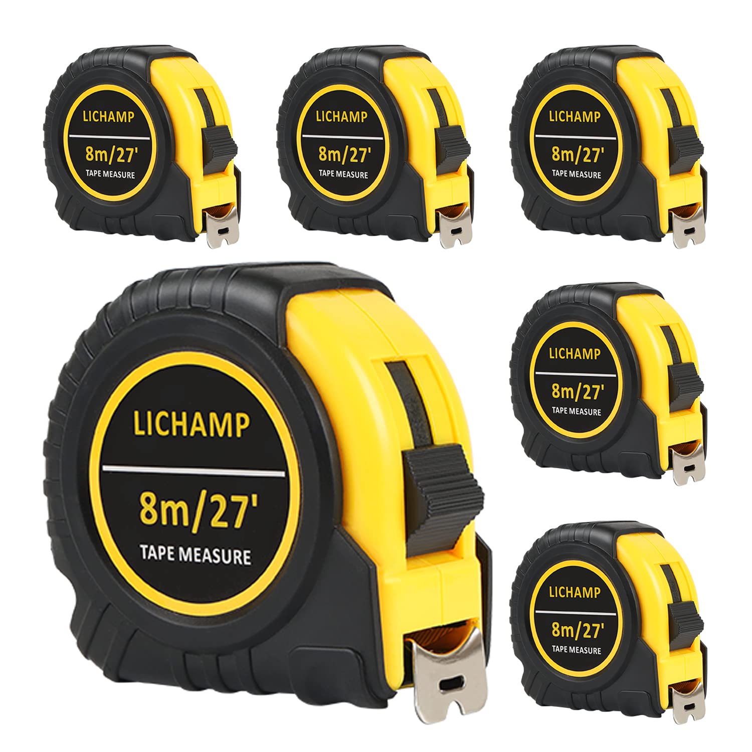 LICHAMP Tape Measure 30-Foot 2 Pack Bulk Easy Read Measuring Tape Retractable Metric/Fractional Measurement Tape 29.5FT/9M by 1-Inch