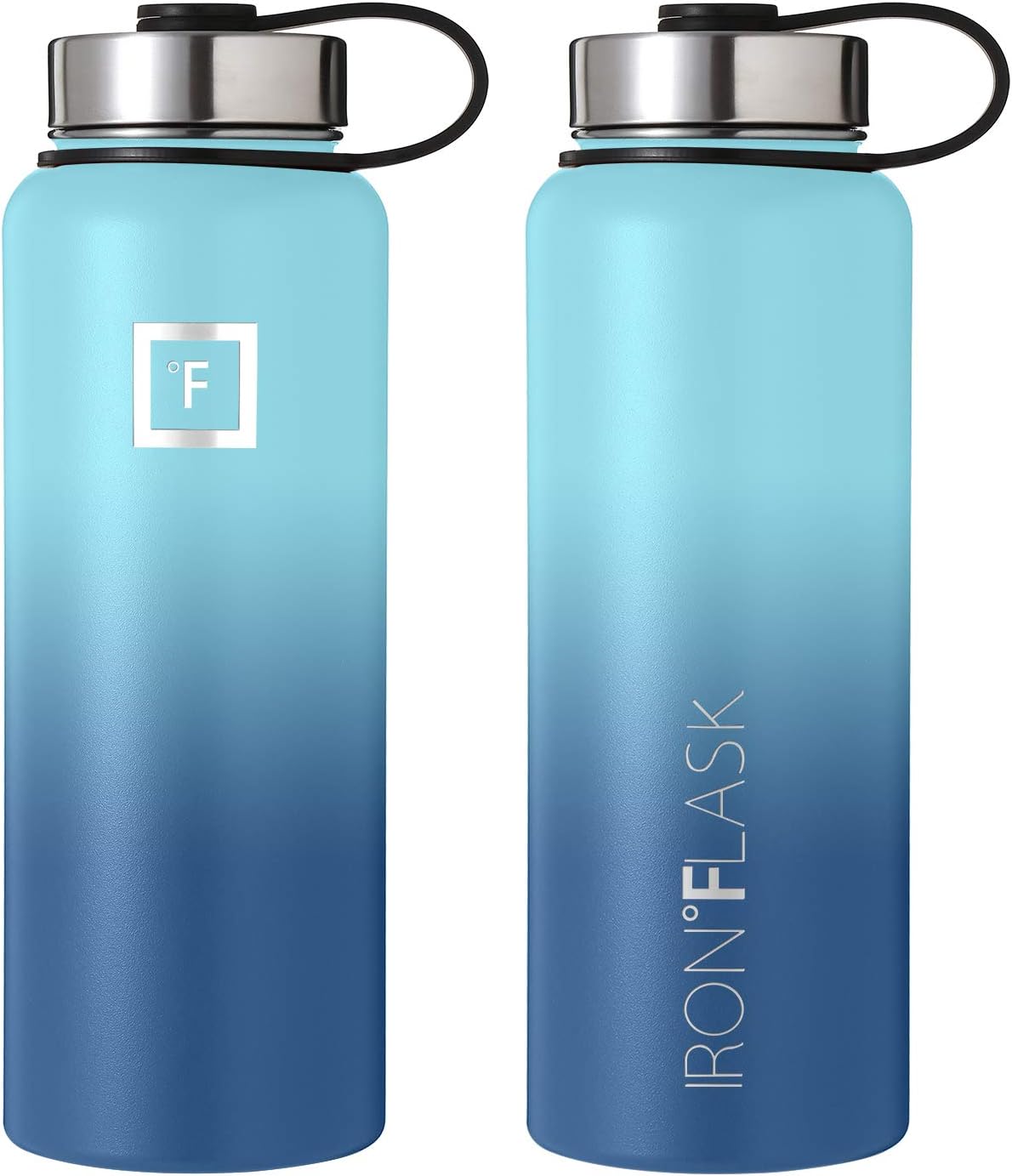 Zero Degree Stainless Steel Water Bottle with Leak Proof Lid 40oz Blue Vacuum Insulated Double Wall Sport Bottle Keeps Drinks Cold for 24 Hours