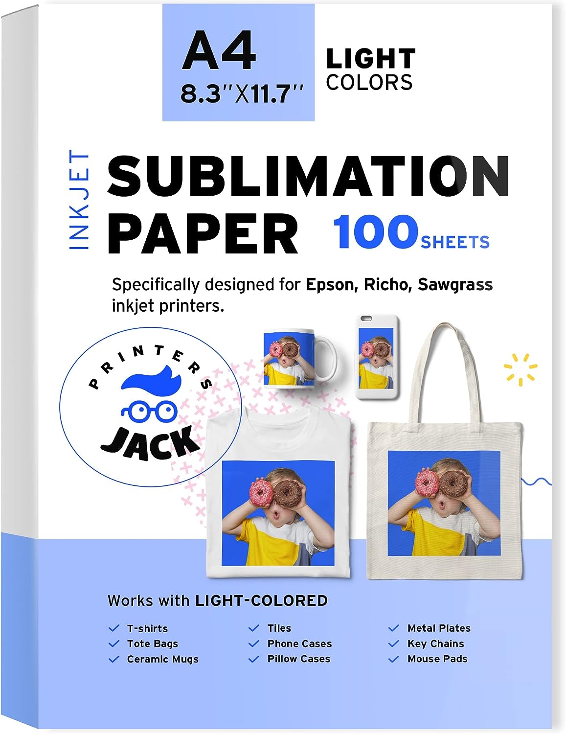 100 Sheets A4 Dye Sublimation Heat Transfer Paper Transferring Printing paper 