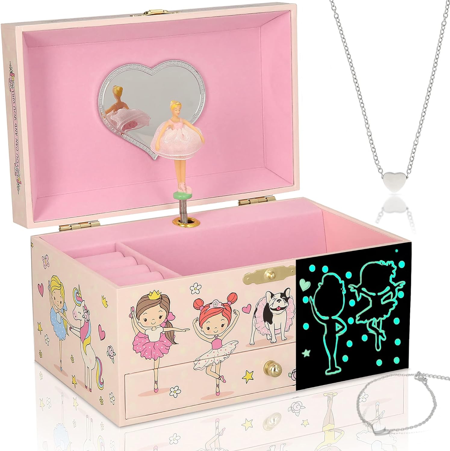 Music Musical Box Miniature Ballerina Girl Jewelry Storage for Child Girl 