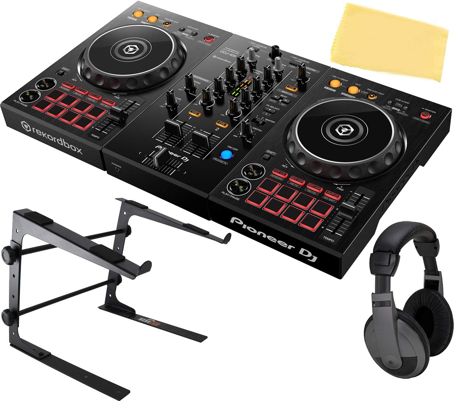 Buy Pioneer DDJ-400 2-Channel DJ Controller for Rekordbox DJ Bundle with  Gearlux Laptop Stand, Headphones, and Austin Bazaar Polishing Cloth Online  in Pakistan. B07FKYCNWJ