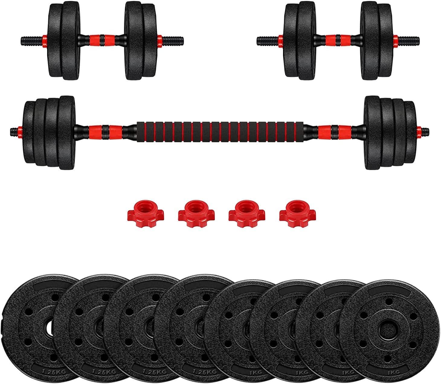 22-88LB Adjustable Weights Dumbbells Set Free Weights Set With Connecting Rod 