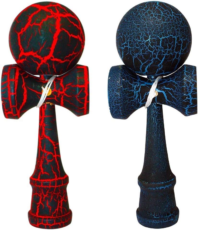 Crackle Full Size Japanese Wood Kendama Ball Traditional Skill Game Juggling Toy 