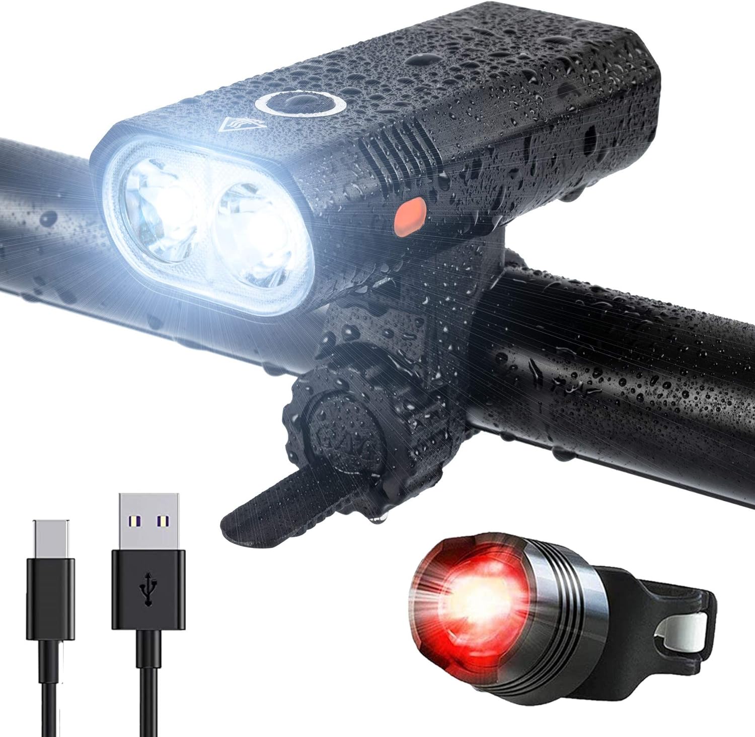 WATERPROOF BRIGHT LED BIKE BICYCLE CYCLE FRONT REAR BACK LIGHT LIGHTS HEADLIGHT 