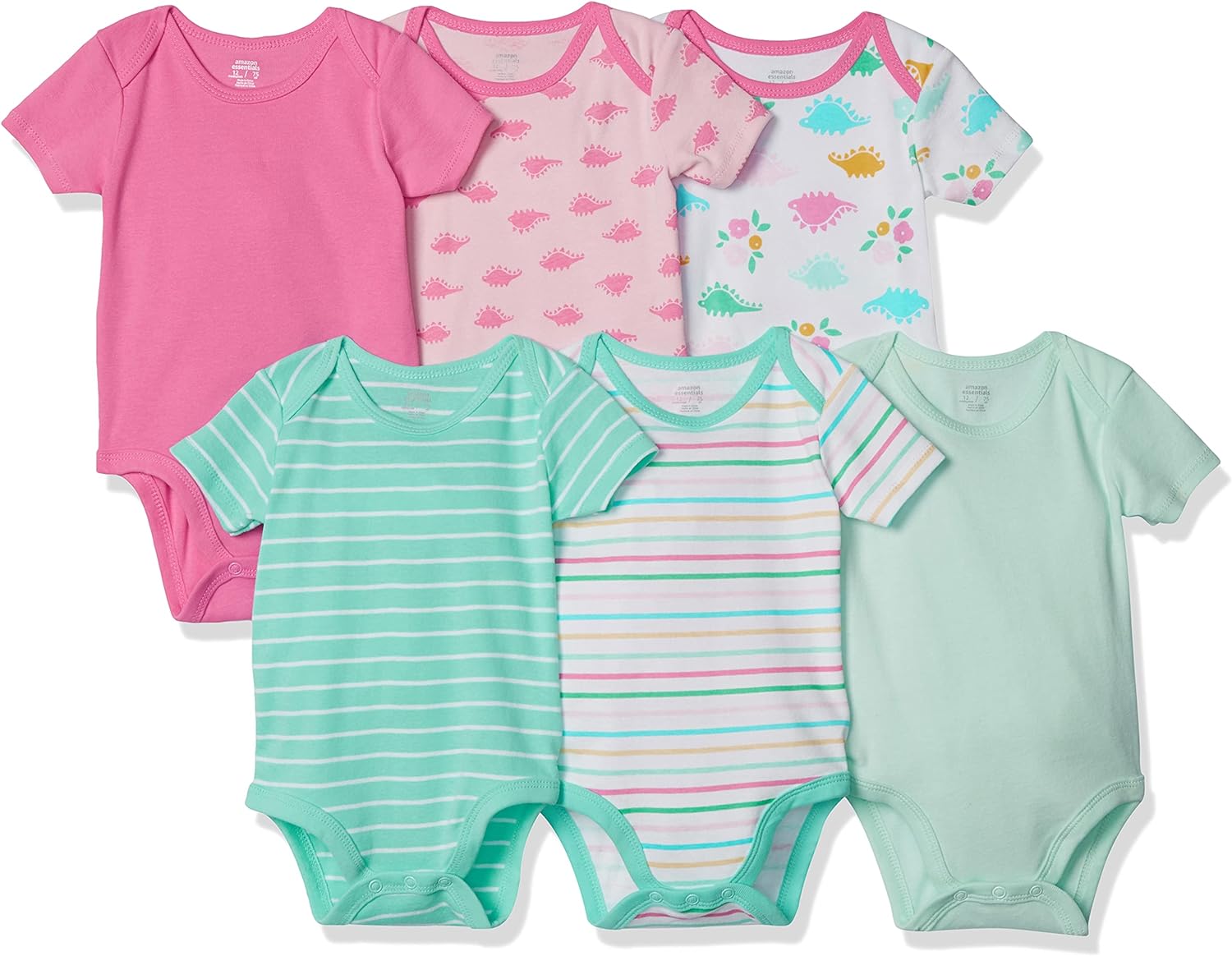 Essentials Girls Infant Short-Sleeve Bodysuits 