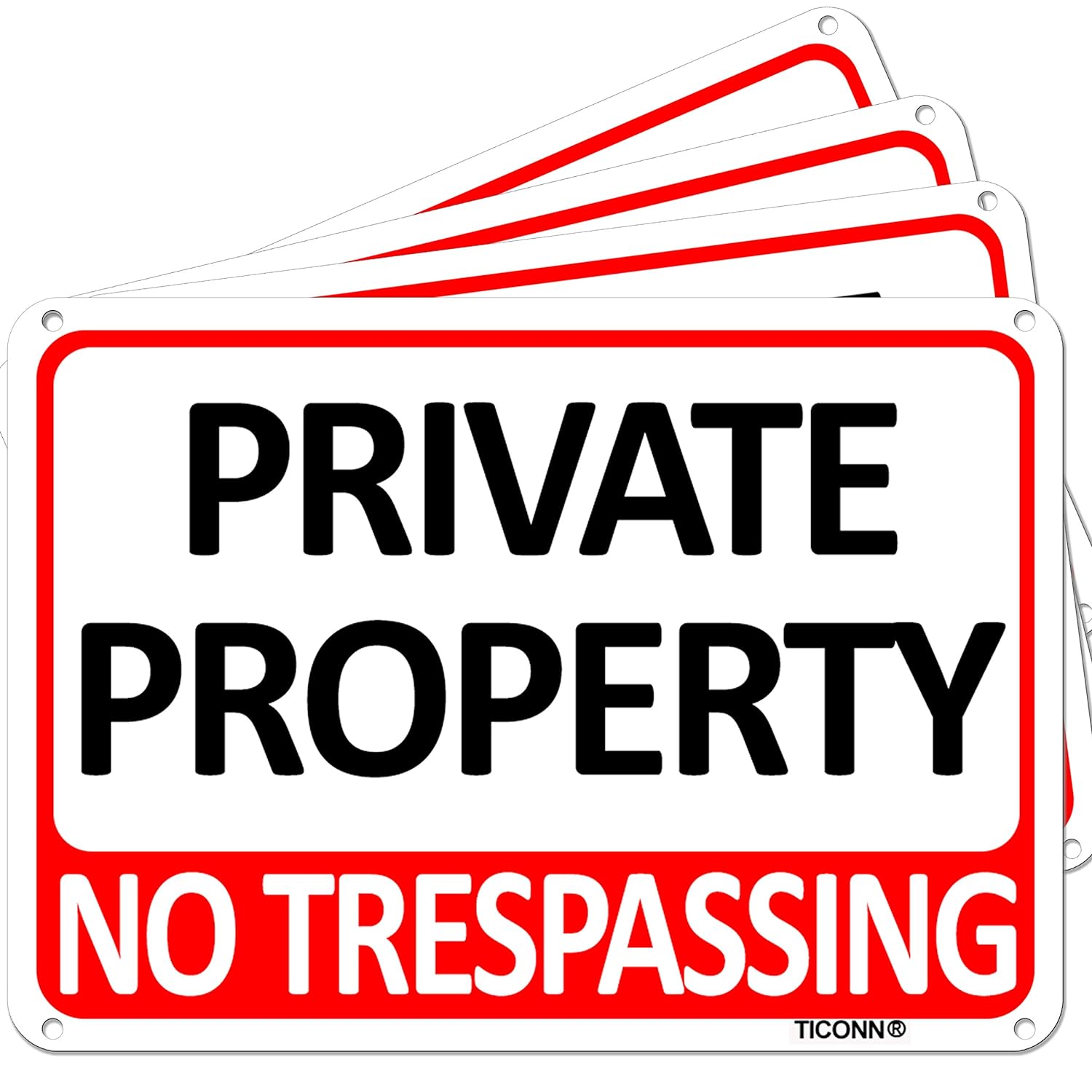 Vanitek 4 Pack Private Property No Trespassing Sign 9 x 12 Inch Weatherproof … 