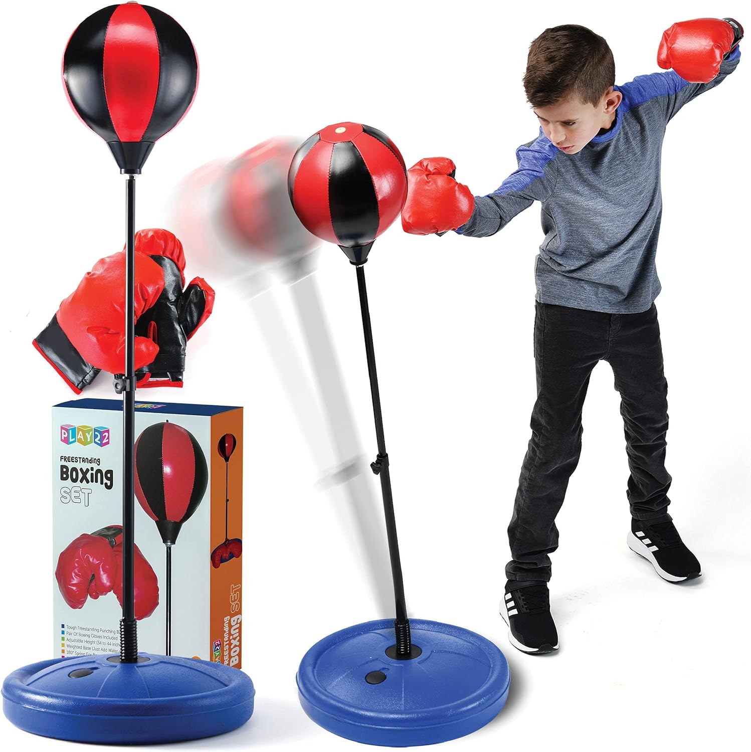 Kids Freestanding Punching Bag Ball Boxing Set with Gloves NEW 