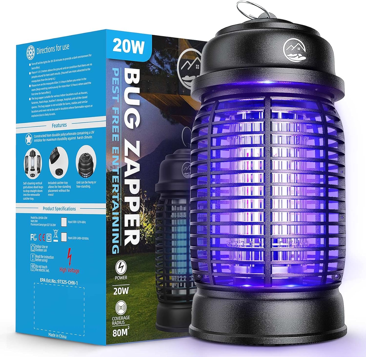 Insect Killer Mosquito Zapper Bug Pest Fly Trap Electric Indoor Light Lawn Lamp 