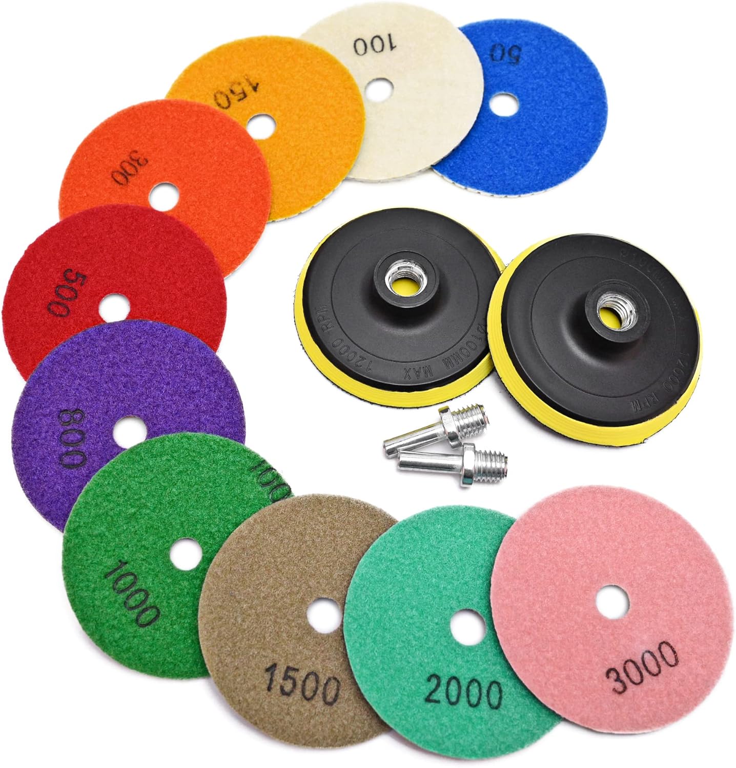 Diamond Buffing Pads 4 Inch Polishing Pad Disc for Granite Marble Stone Glass 