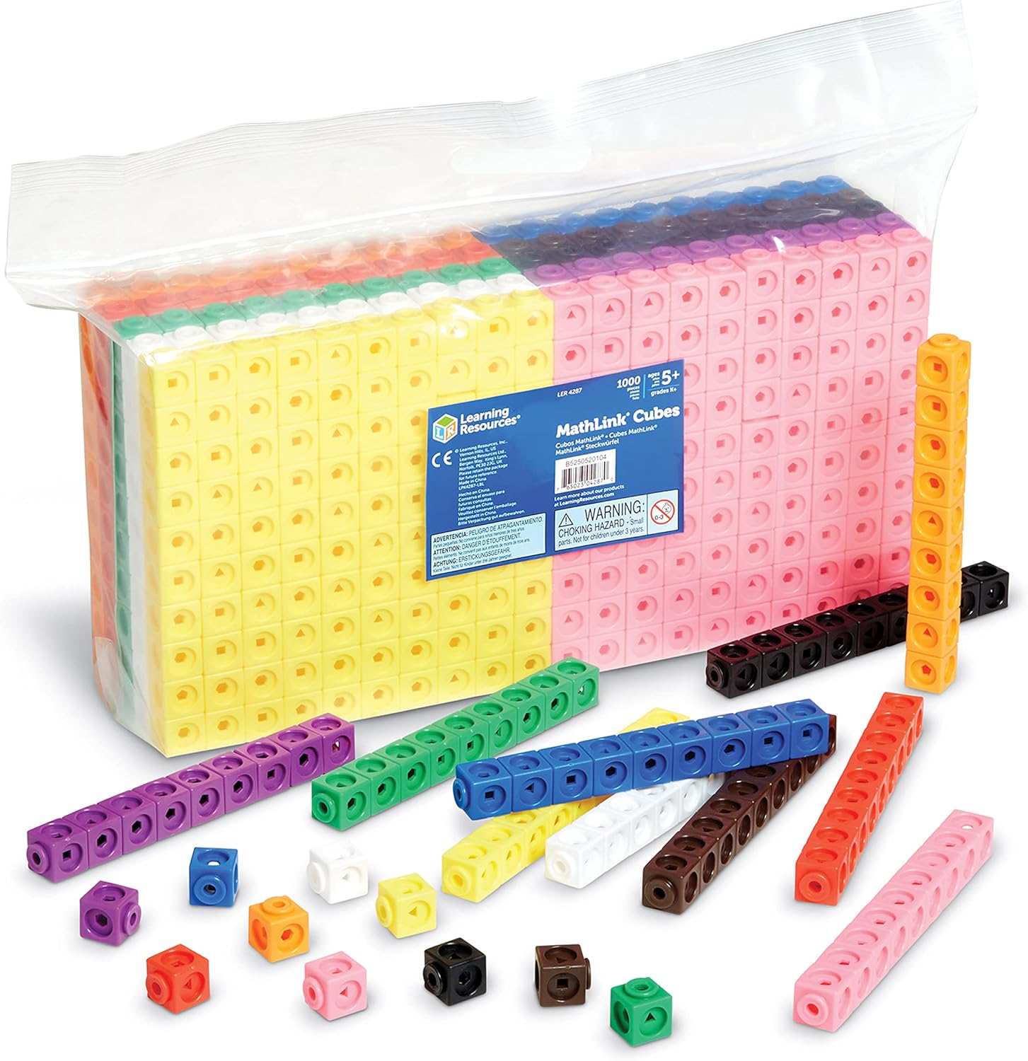 Plastic Interlocking Math Link Cubes Educational Counting Toys Math Cubes 