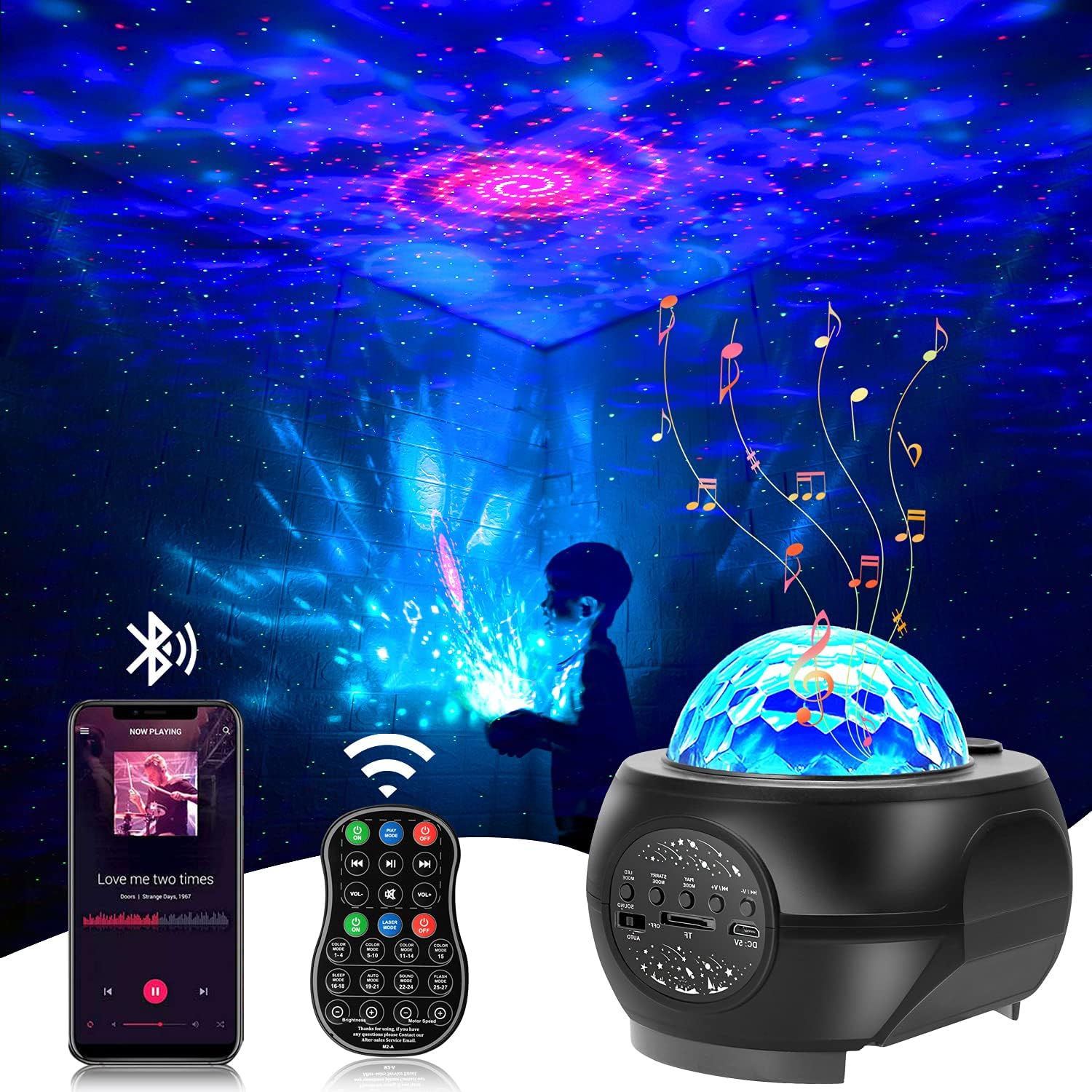Star Projector Light,Star Galaxy Projector,with Bluetooth Speaker Remote Control,Galaxy Projector for Bedroom Adults,Starry Night Light Projector for Kids Adults Christmas Gift 