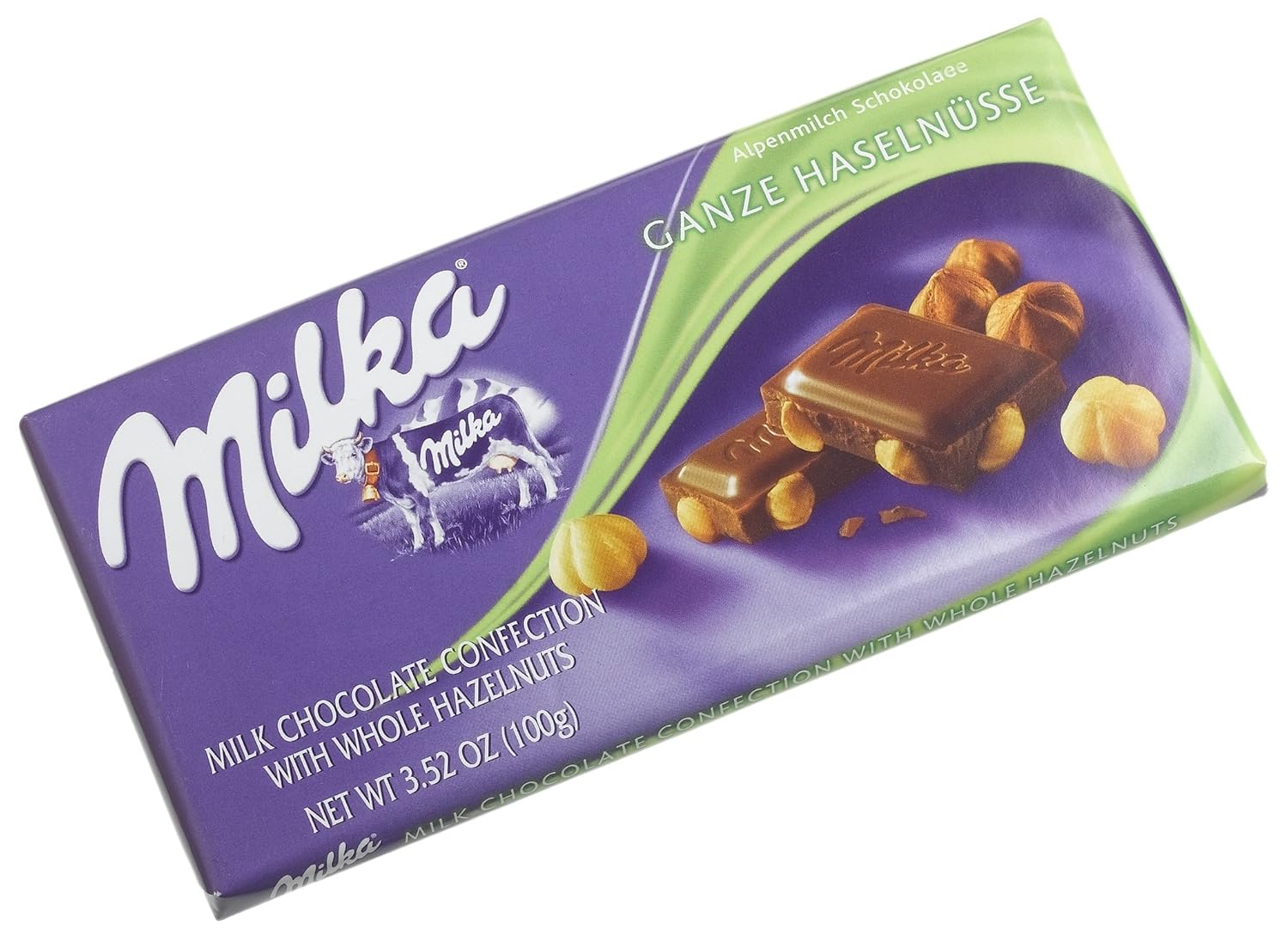 Milka Milk Chocolate with Whole Hazelnuts, 3.52-Ounce Bars Pack of 10