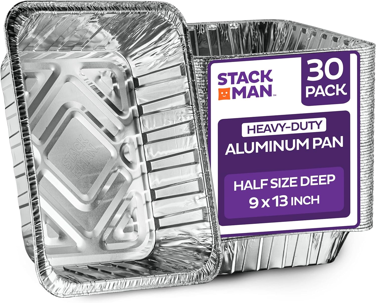 9X13 Disposable Aluminum Foil Baking Pans Half Size Steam Table Deep 30 Pack 