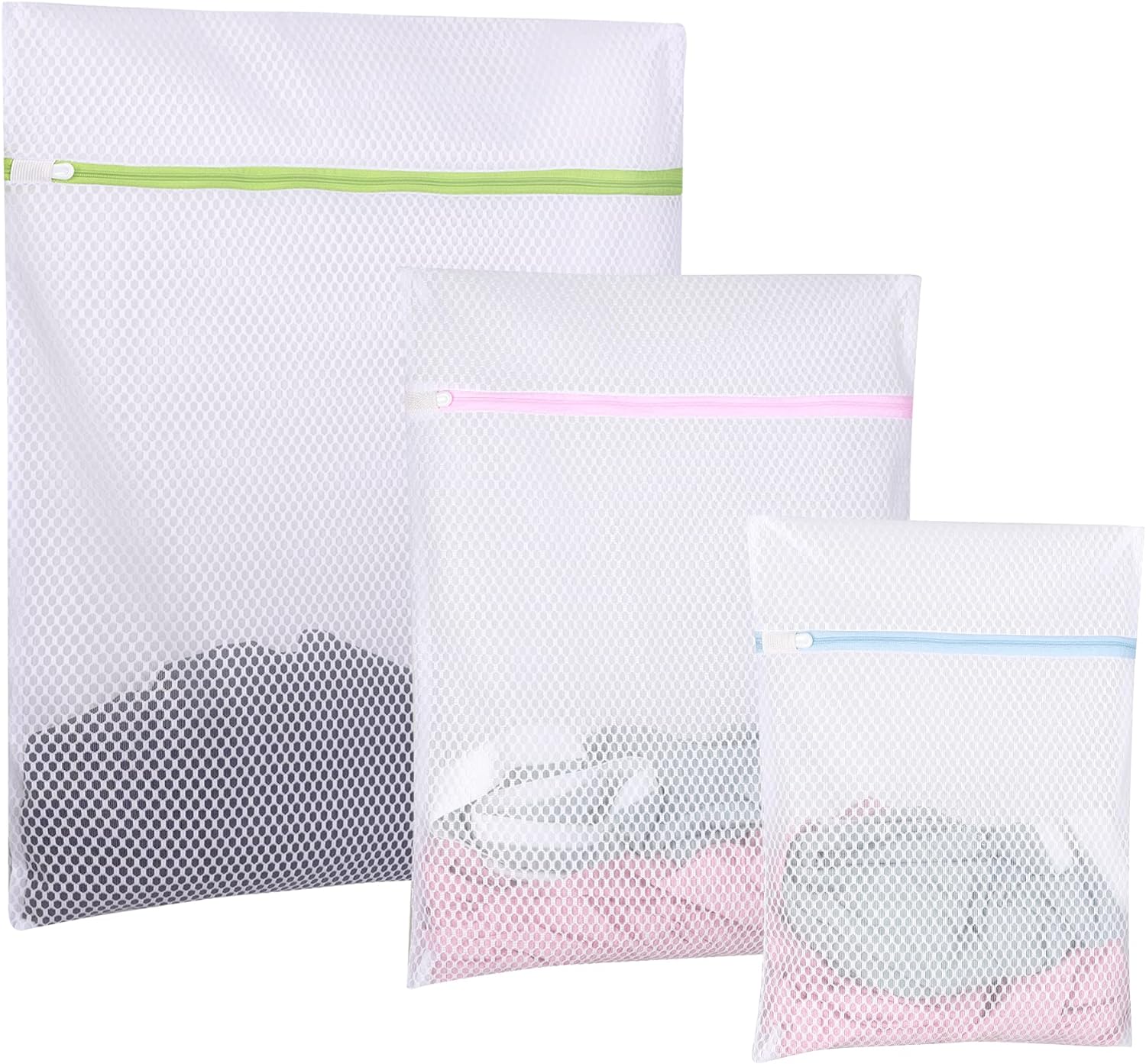 3 Pack Mesh Laundry Bags Delicate Bra Laundry Bag Zipper Washing Bag Set of 3 