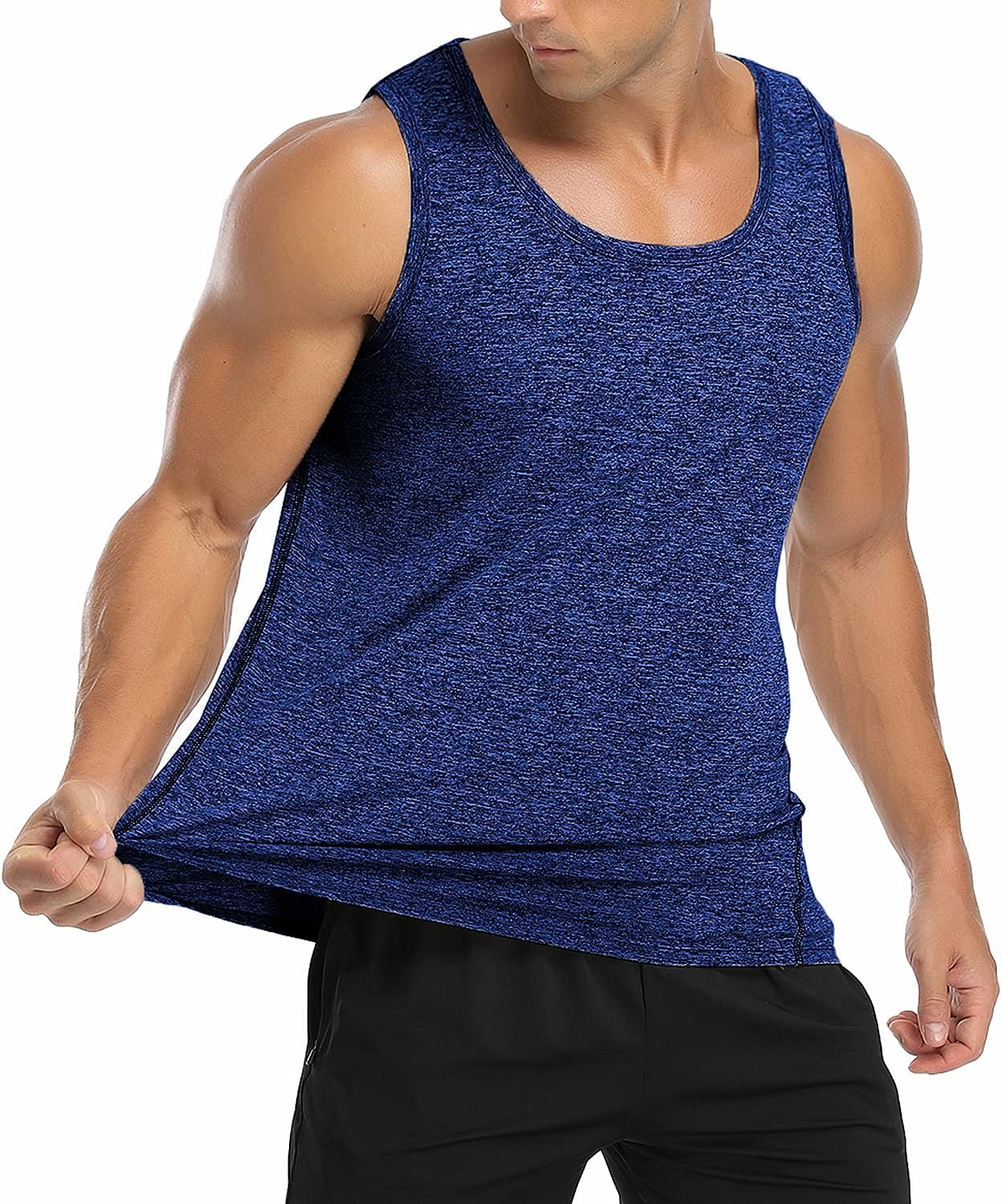 Babioboa Men's 2 Pack Workout Tank Tops Gym Athletic Sleeveless T-Shirts Fitness Bodybuilding Muscle Shirt