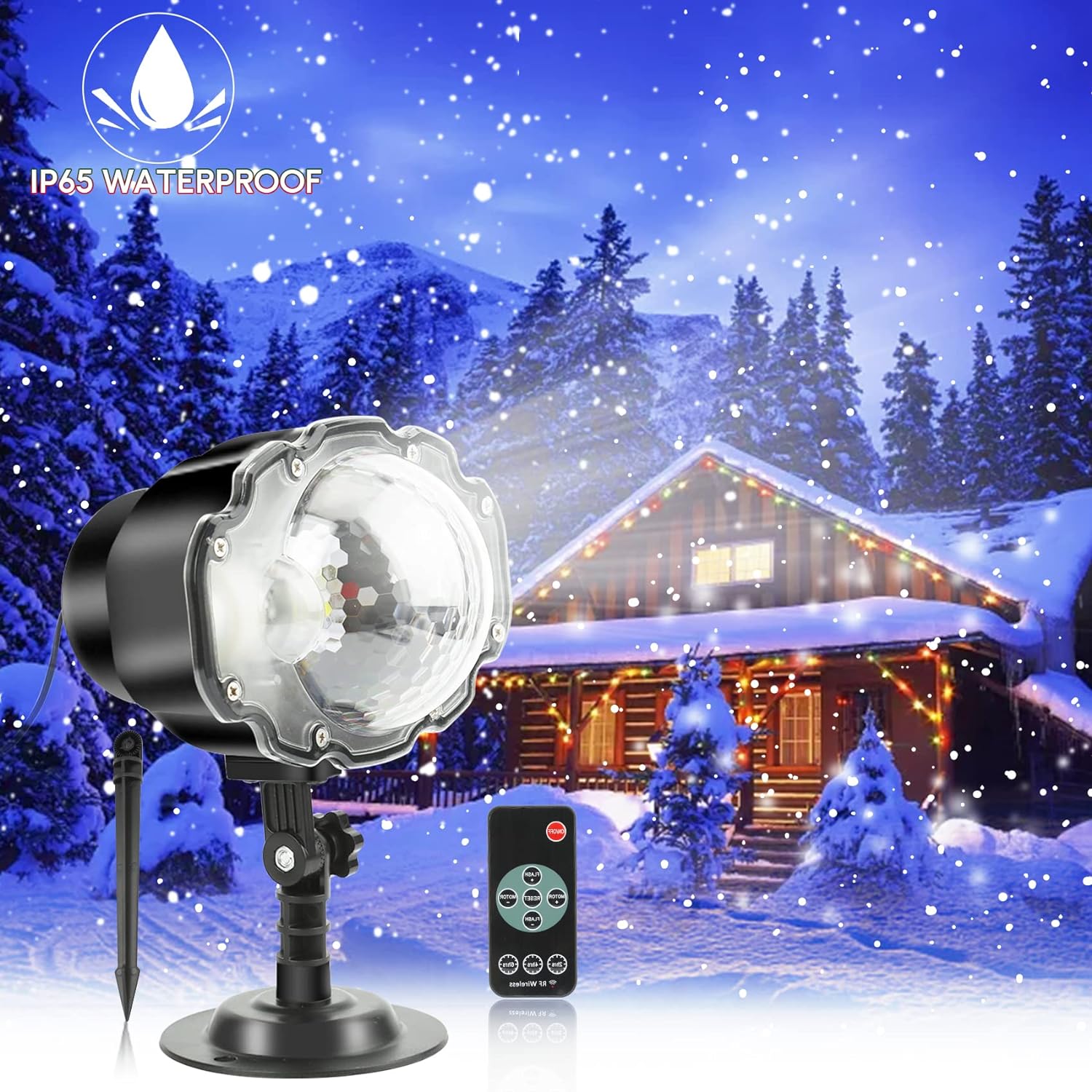 Christmas LED Laser Projector Light Landscape Outdoor Halloween Xmas Garden Lamp 