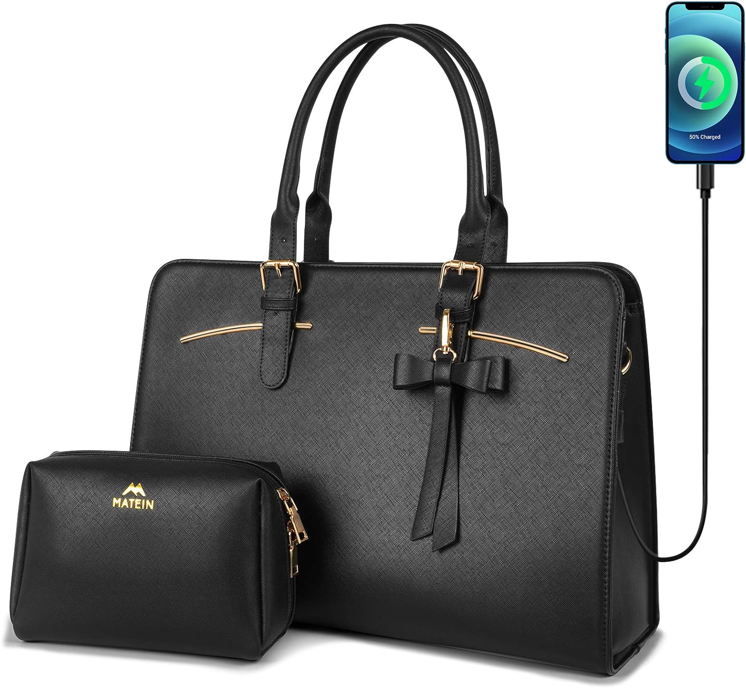 Lightweight 15 inch Laptop Bag Business Messenger Briefcases Transparent Leaves Pattern Bag Case Sleeve Computer Tablet Shoulder Bag Carrying Case Handbag for Men and Women