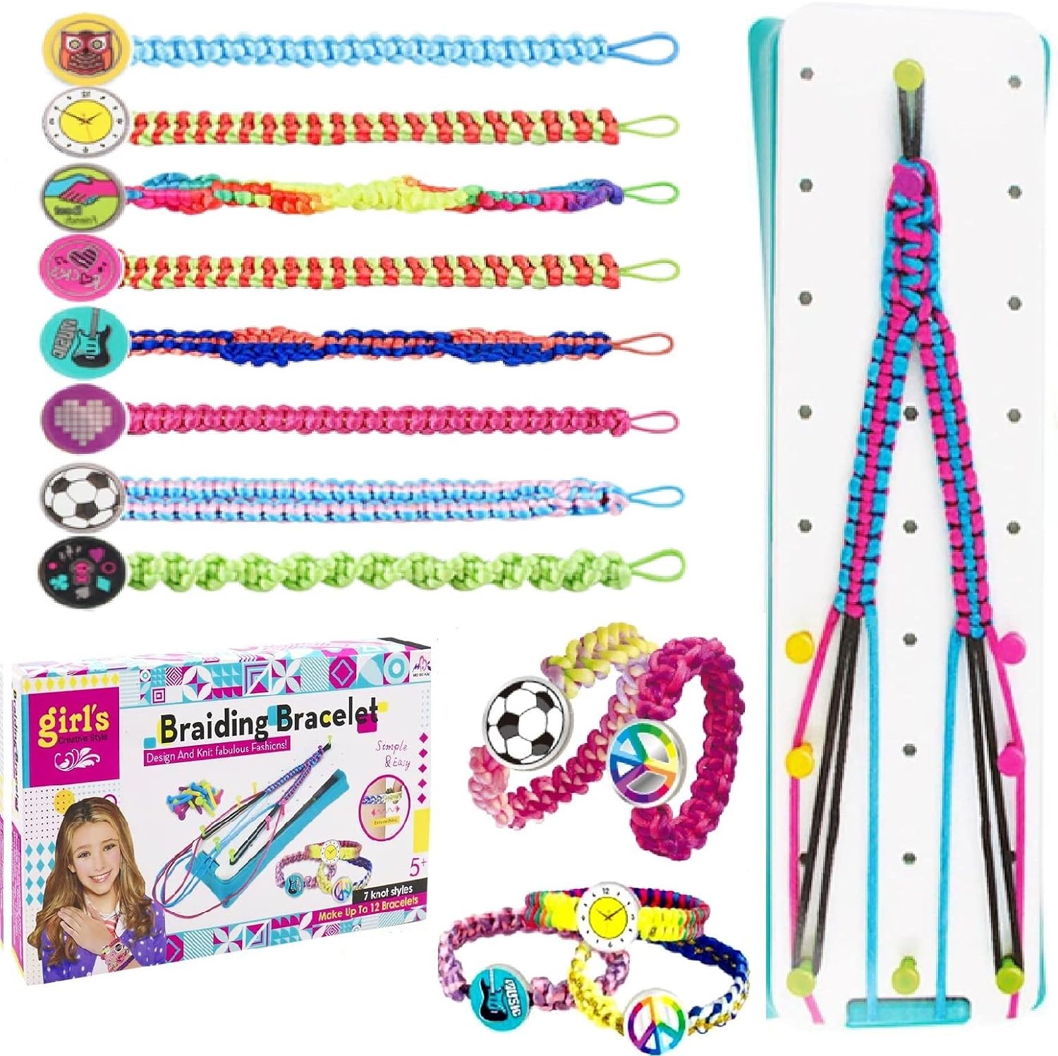 FREE 20 Bracelets Patterns E-Book DIY for Kids Large 161 Piece Bracelet/Jewelry Making Kit Best Birthday/Christmas Gifts Premium Friendship Bracelets Maker