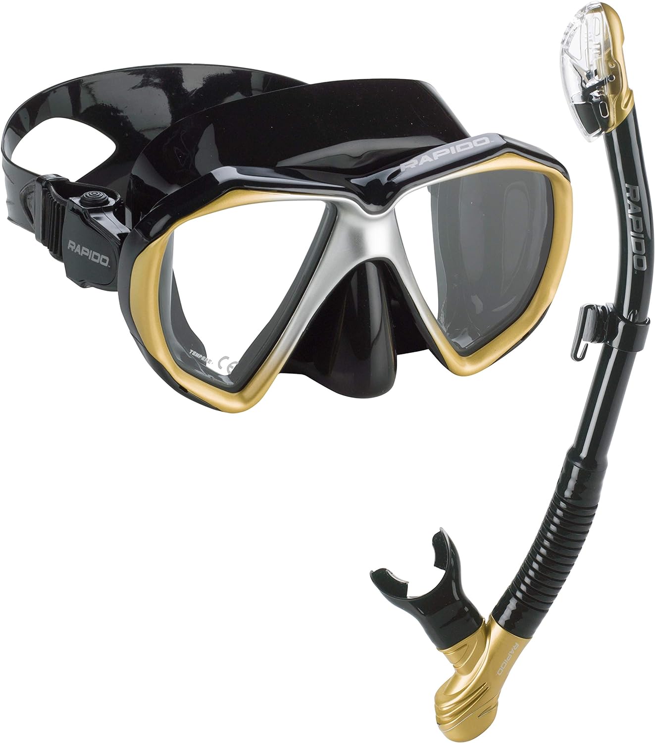 Dry Snorkel Set Mask Snorkel Set for Scuba & Snorkeling Phantom Aquatics Tempered Glass Snorkel Mask