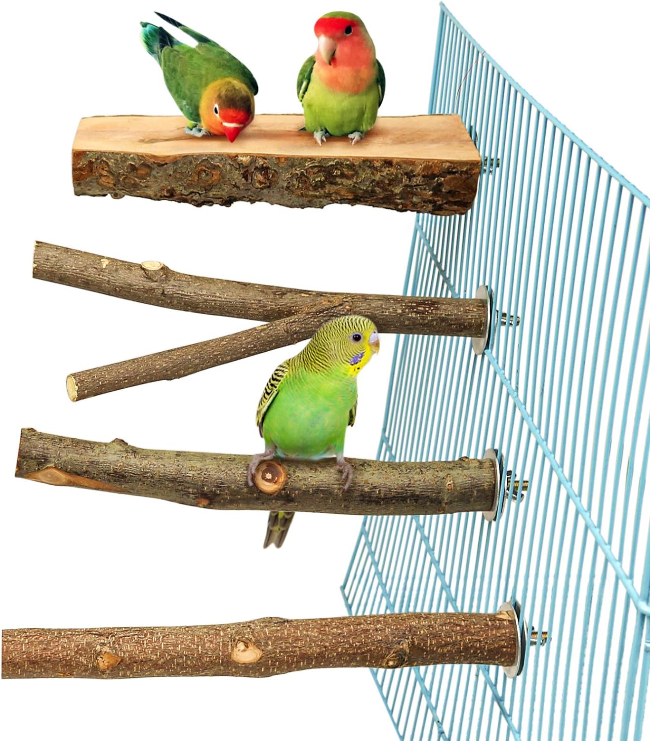 Natural Wood Playground Paw Grinding for Pet Parrot Macaw African Greys Budgies Parakeet Conure Hamster Gerbil Rat Mouse Cage Accessories Stands Exercise Toy Bird Perch Stand Platform Toy