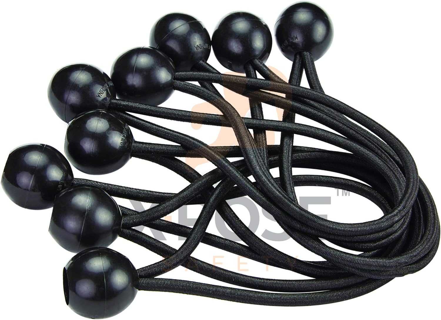 Super Strong 12 Pack Black Bungee Ball Cords 6" Canopy Tarp Tie Down Straps 