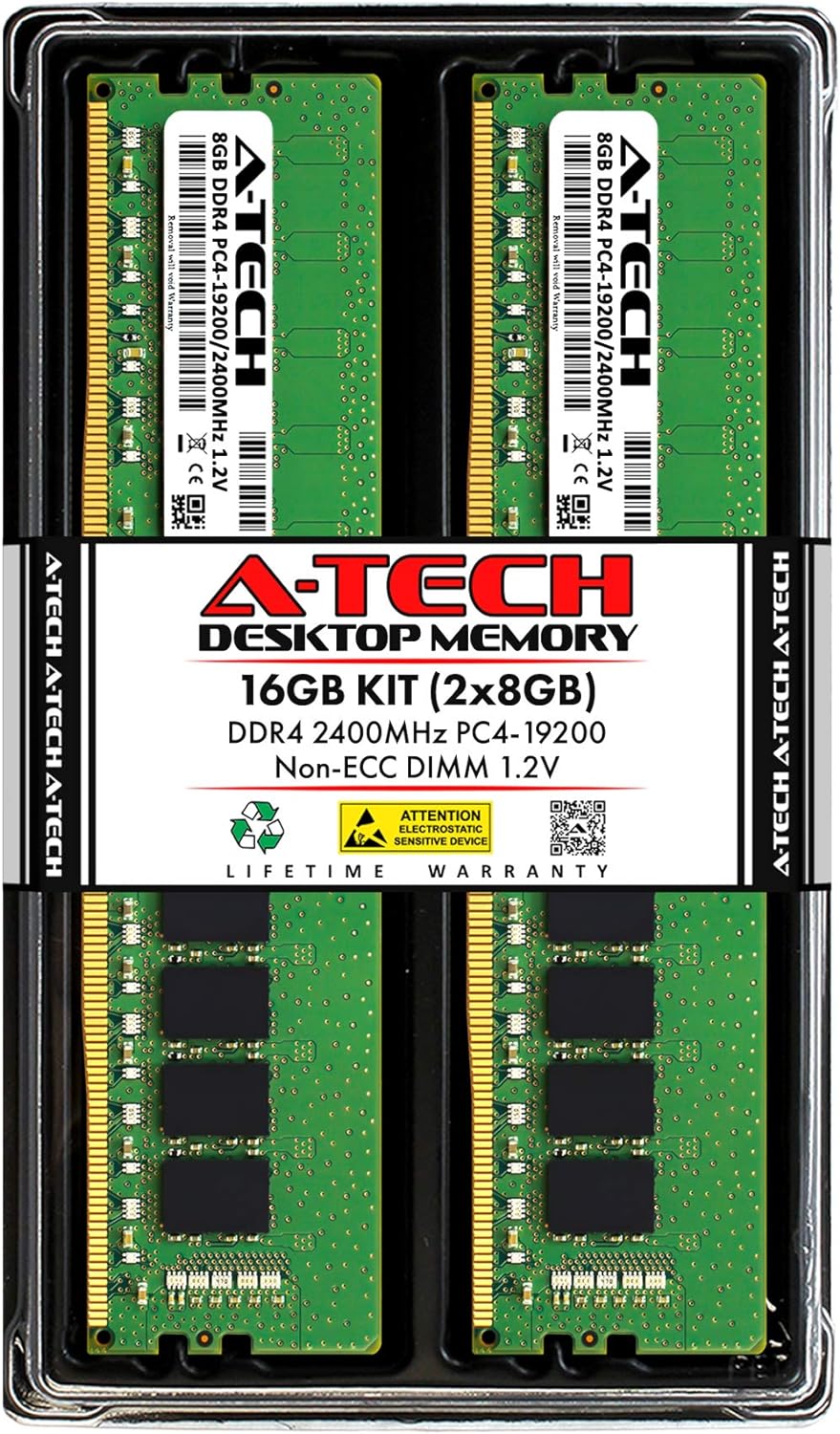 Crucial 16GB 2x8GB PC4-19200 DDR4 2400MHz 288Pin NON-ECC UDIMM Desktop Memory 