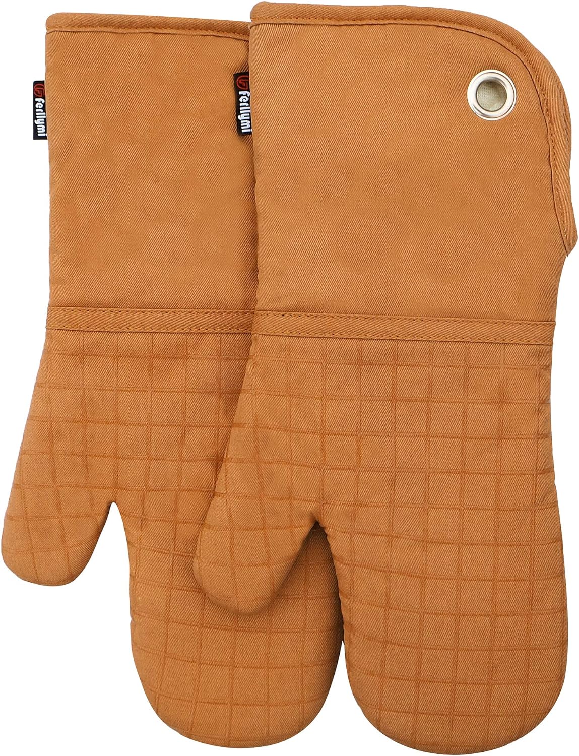 Details about   Silicone Non Slip Heat Resistant Waterproof Oven Mitts Set Cooking Gloves Orange 