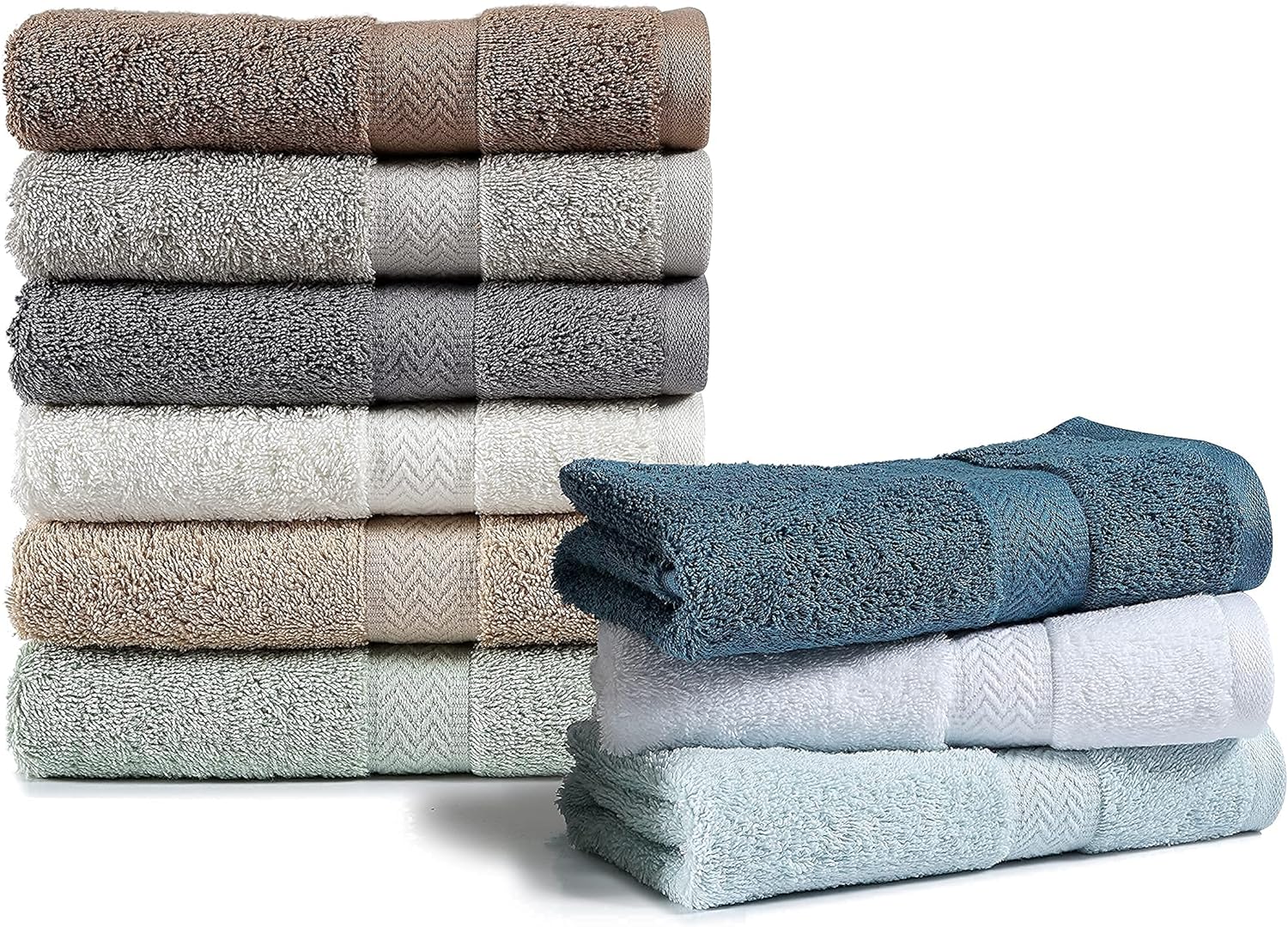 BULK Wash Cloth Towel Set 100% Cotton Absorbent Kitchen Face Washcloth 12 Ct