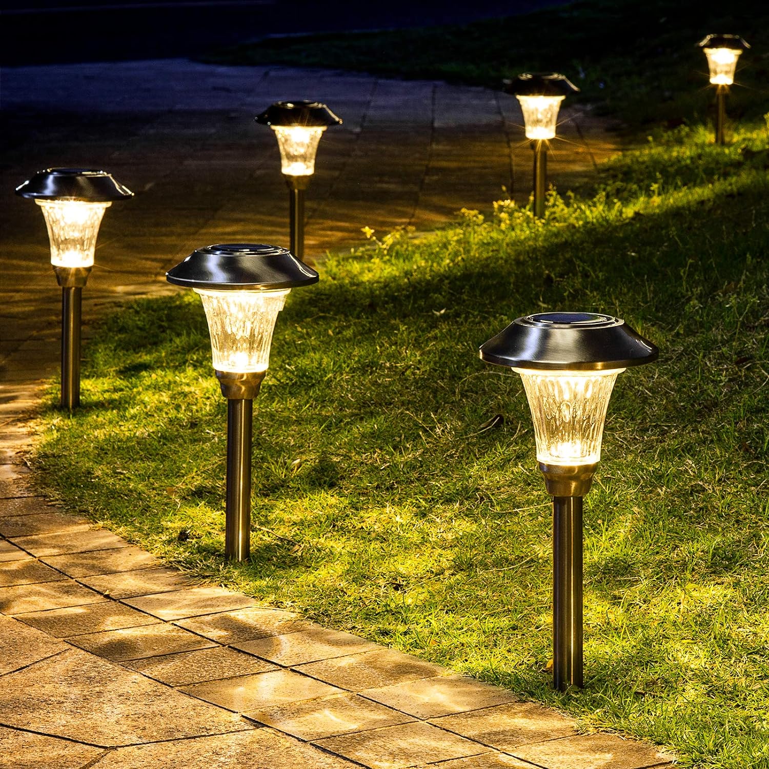 8Pack Solar Power Pathway Light Outdoor Garden Lamp Landscape Lawn Walkway Yard 