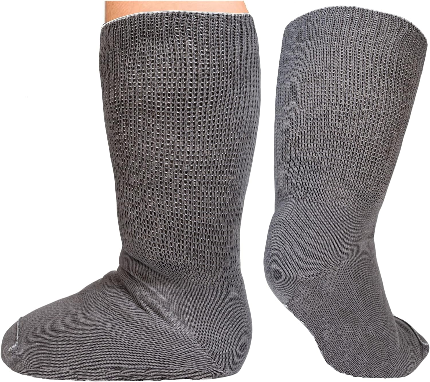 XXXL Non-Skid Bariatric Extra Wide Slipper Socks for People with Swollen feet Diabetes & Edema Black Pack of 3 Pairs
