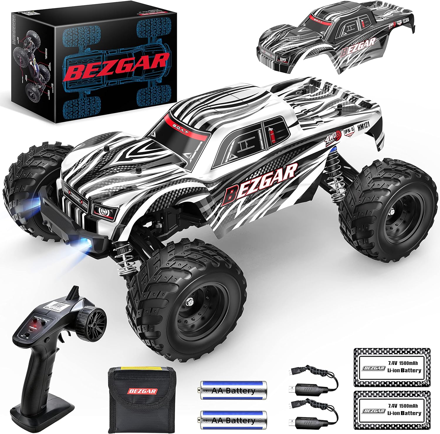 30+MPH 45km/h 4WD RC Car  Truck 1:16 Scale Remote Control 4x4 Off Road Toy Gift 
