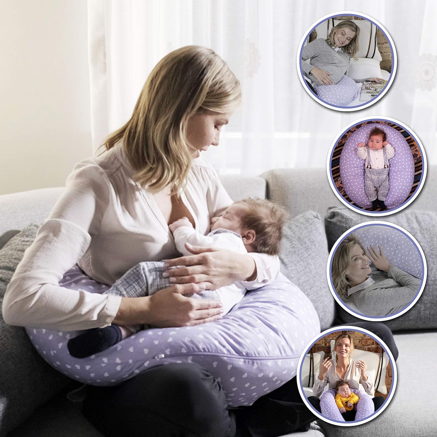 Infant Support Newborn Lounger Pillow Purple